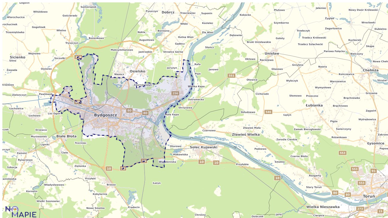 Mapa obszarów ochrony przyrody Bydgoszczy