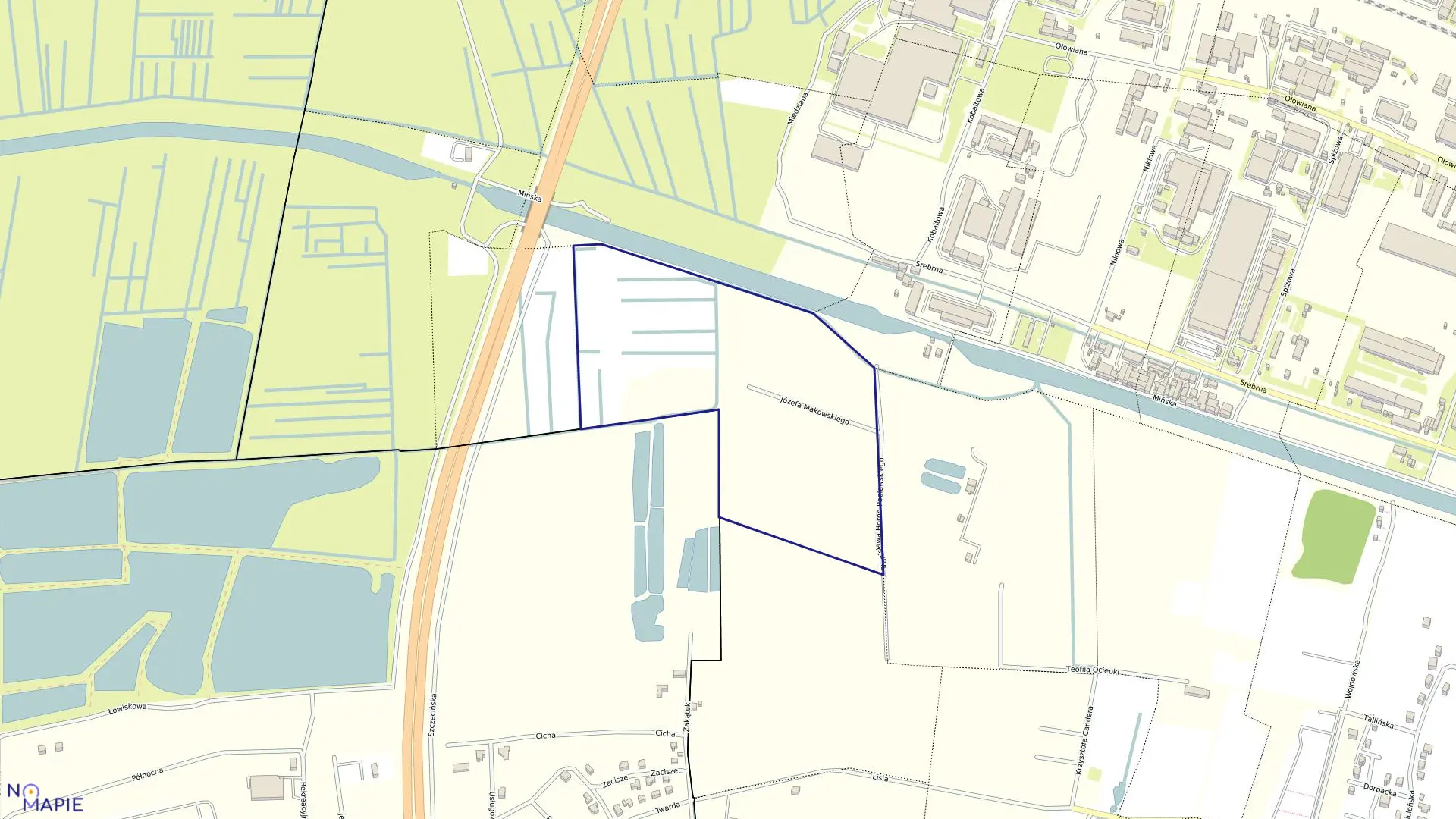 Mapa obrębu 0001 w mieście Bydgoszcz