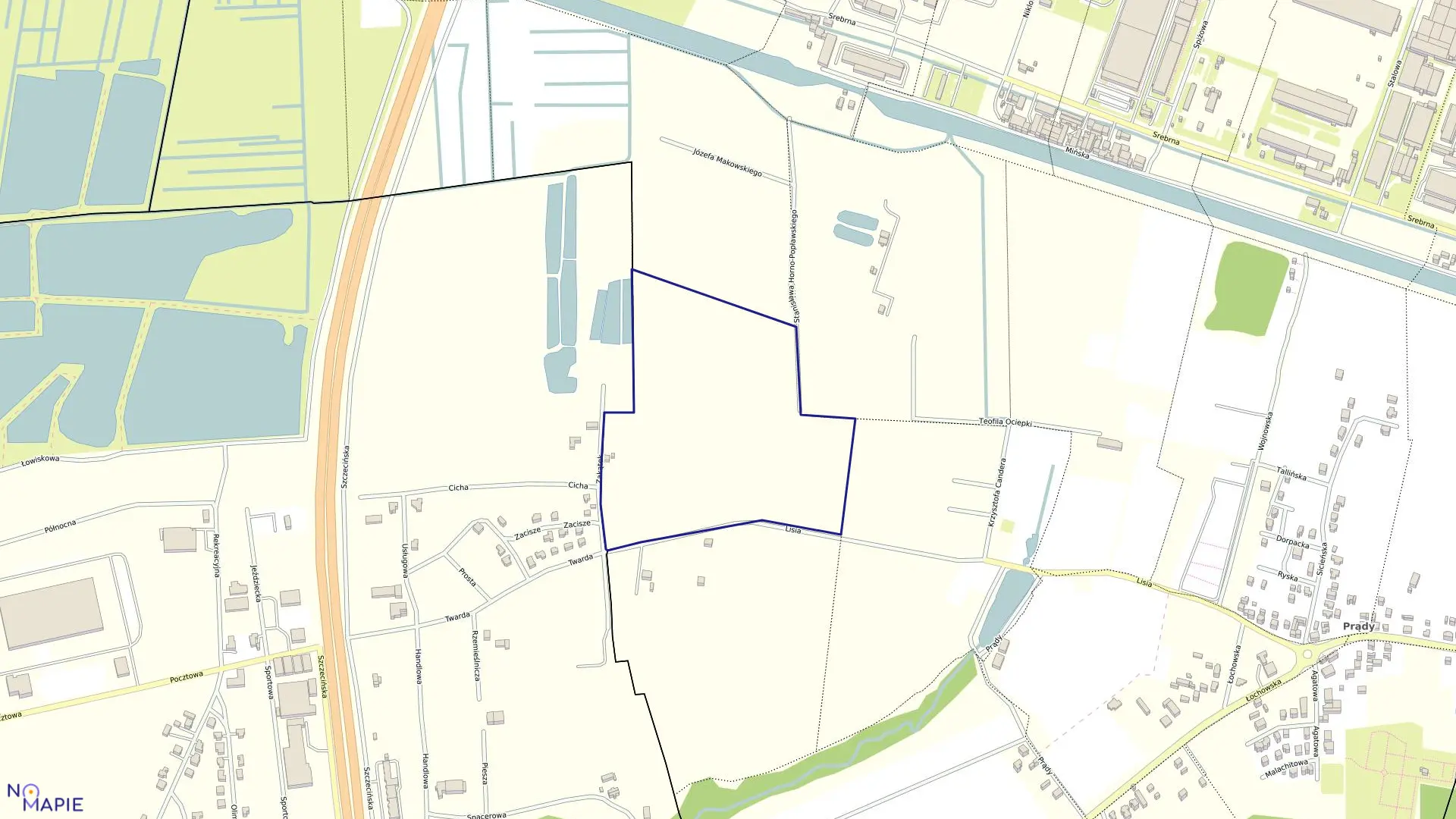 Mapa obrębu 0002 w mieście Bydgoszcz