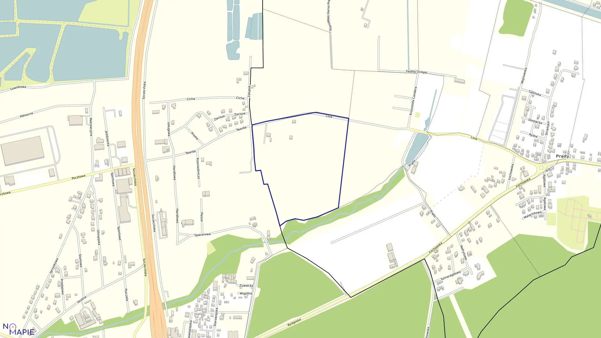 Mapa obrębu 0003 w mieście Bydgoszcz