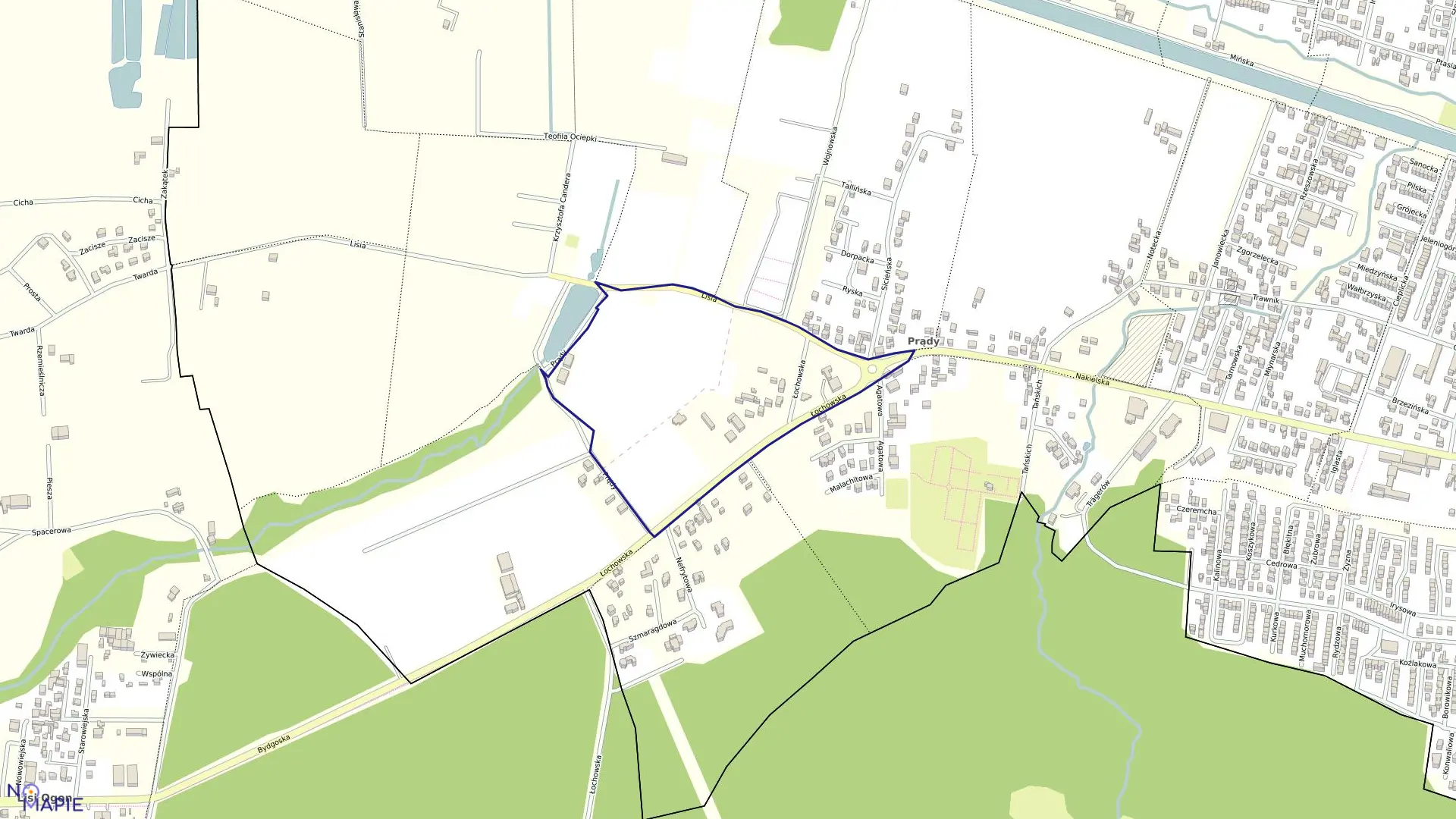 Mapa obrębu 0005 w mieście Bydgoszcz