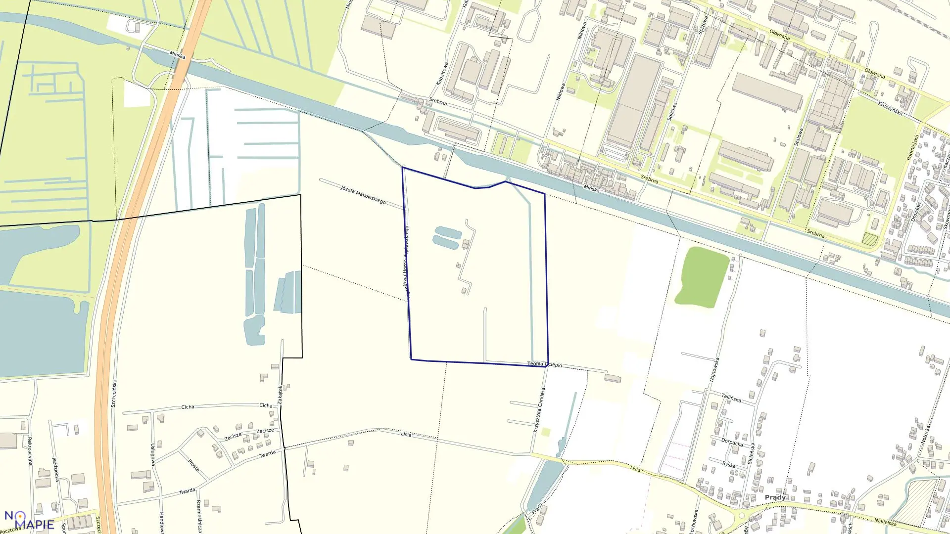 Mapa obrębu 0007 w mieście Bydgoszcz