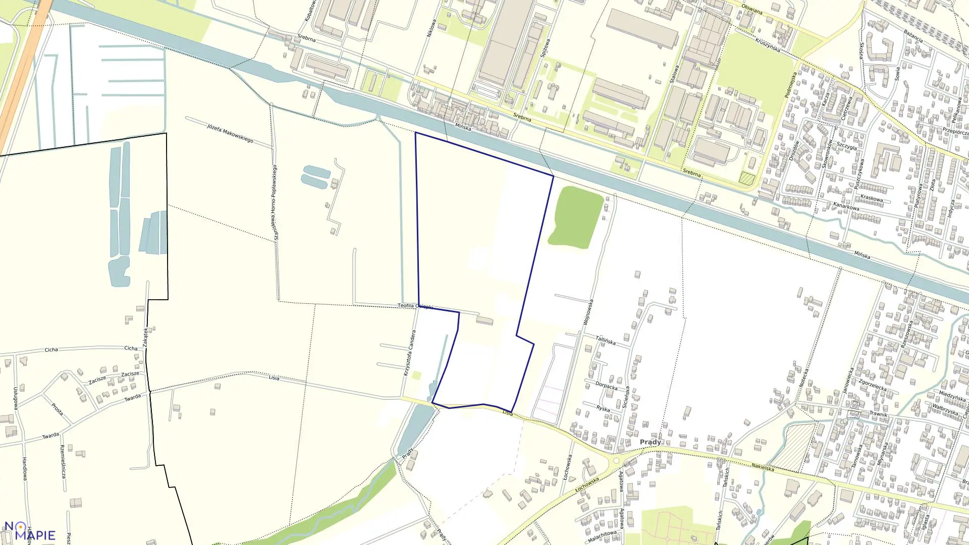 Mapa obrębu 0008 w mieście Bydgoszcz