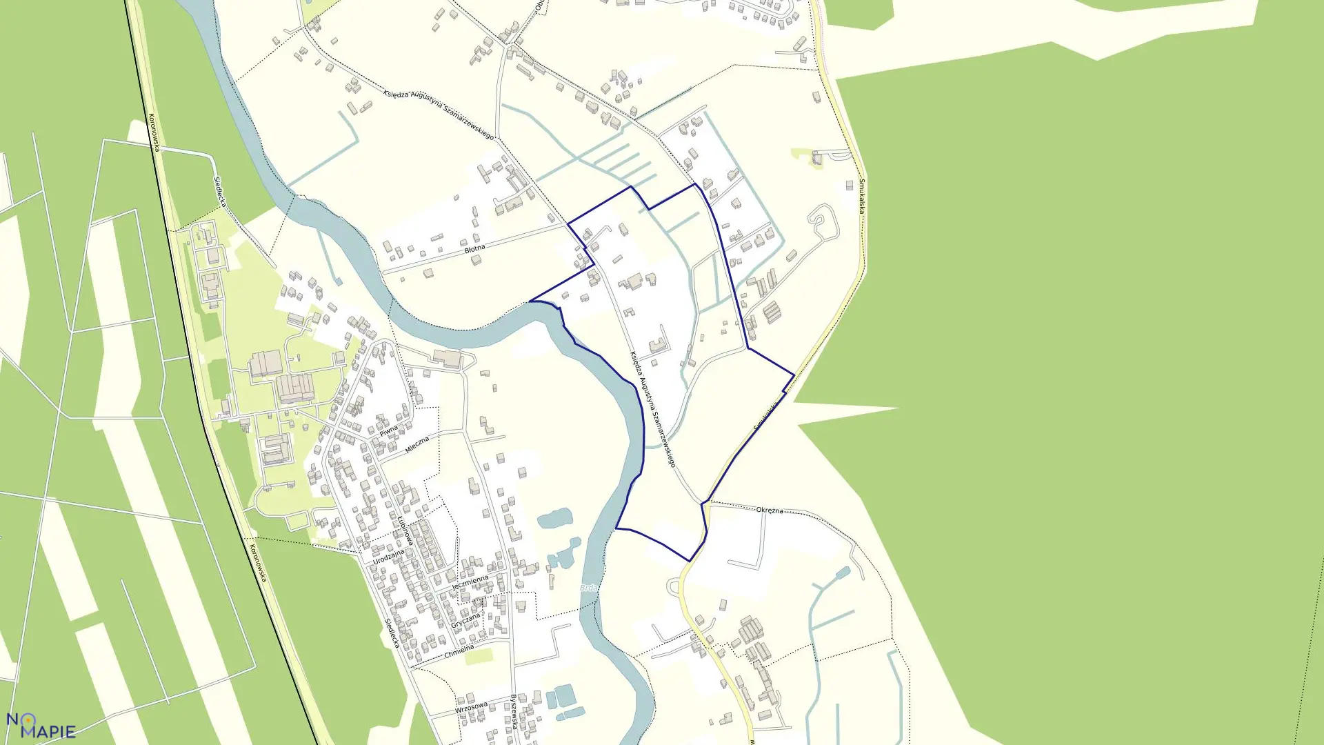 Mapa obrębu 0014 w mieście Bydgoszcz