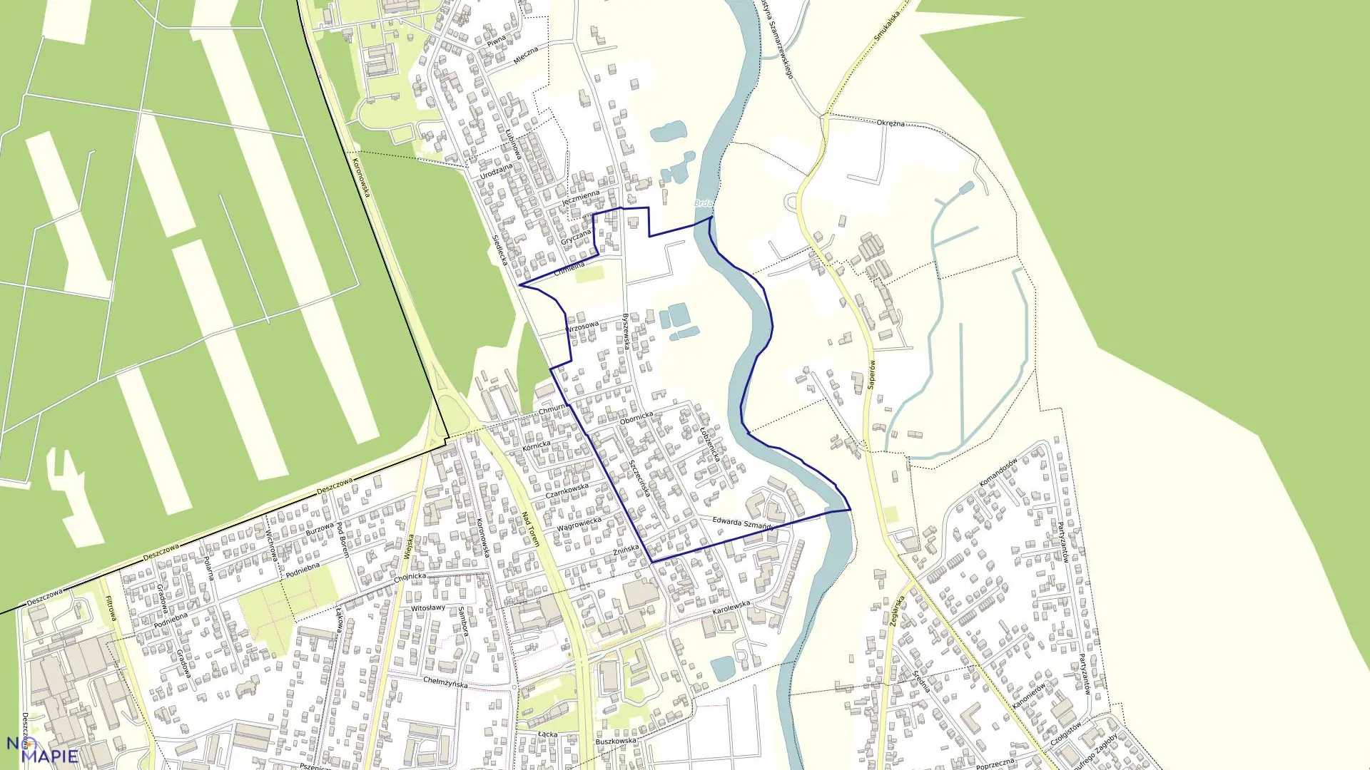 Mapa obrębu 0017 w mieście Bydgoszcz