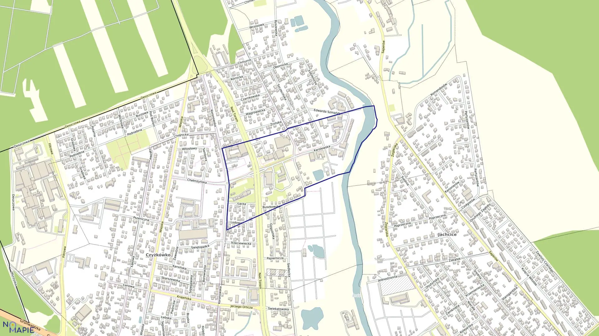 Mapa obrębu 0019 w mieście Bydgoszcz