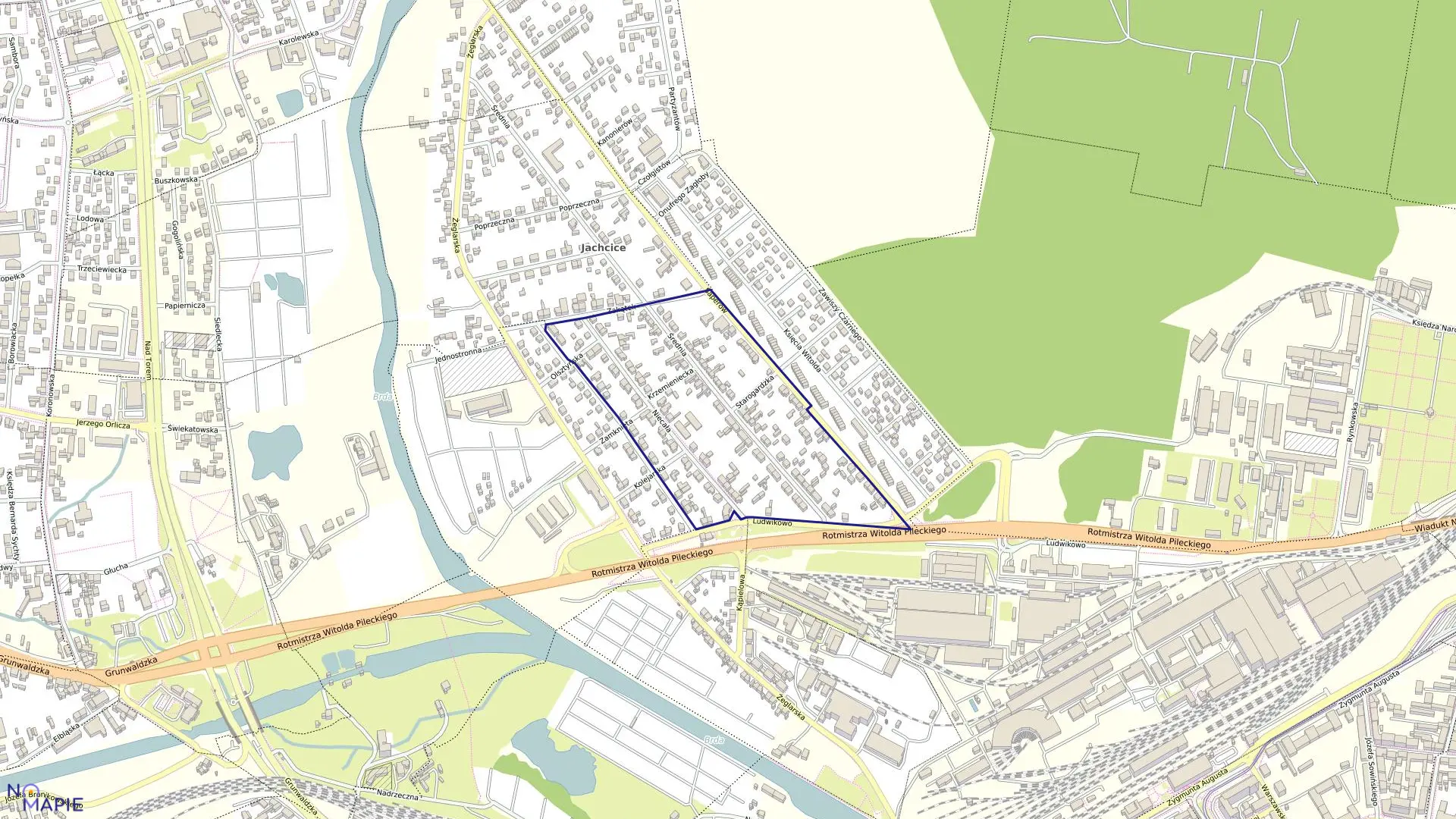 Mapa obrębu 0023 w mieście Bydgoszcz