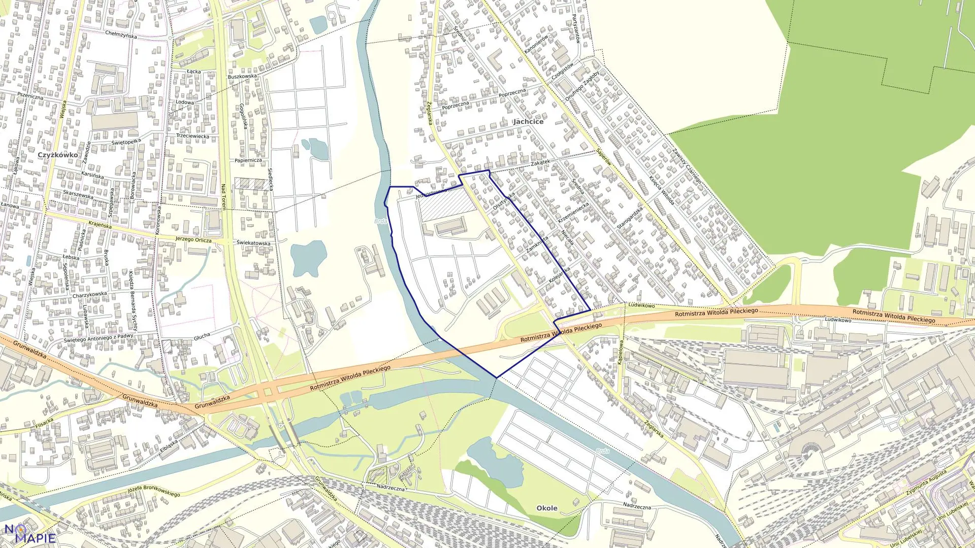 Mapa obrębu 0024 w mieście Bydgoszcz