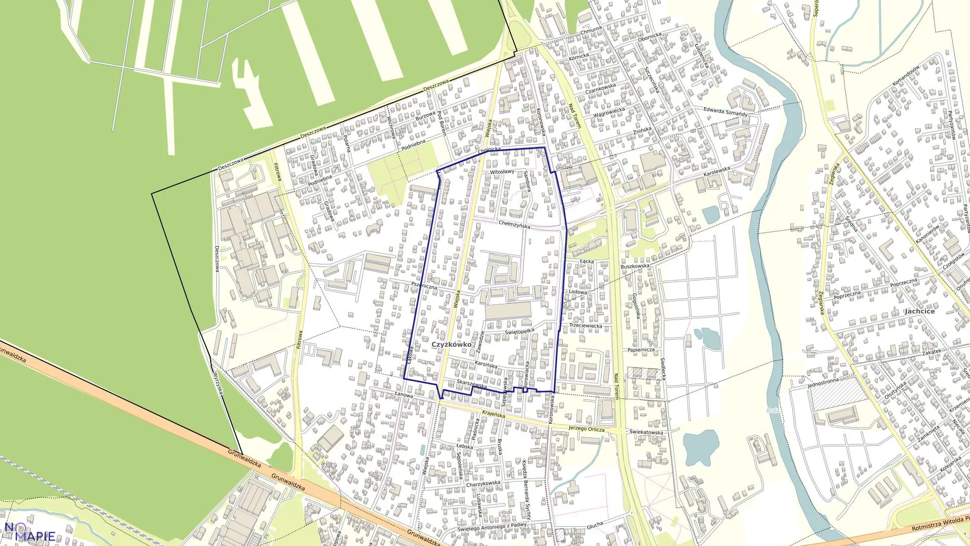 Mapa obrębu 0026 w mieście Bydgoszcz