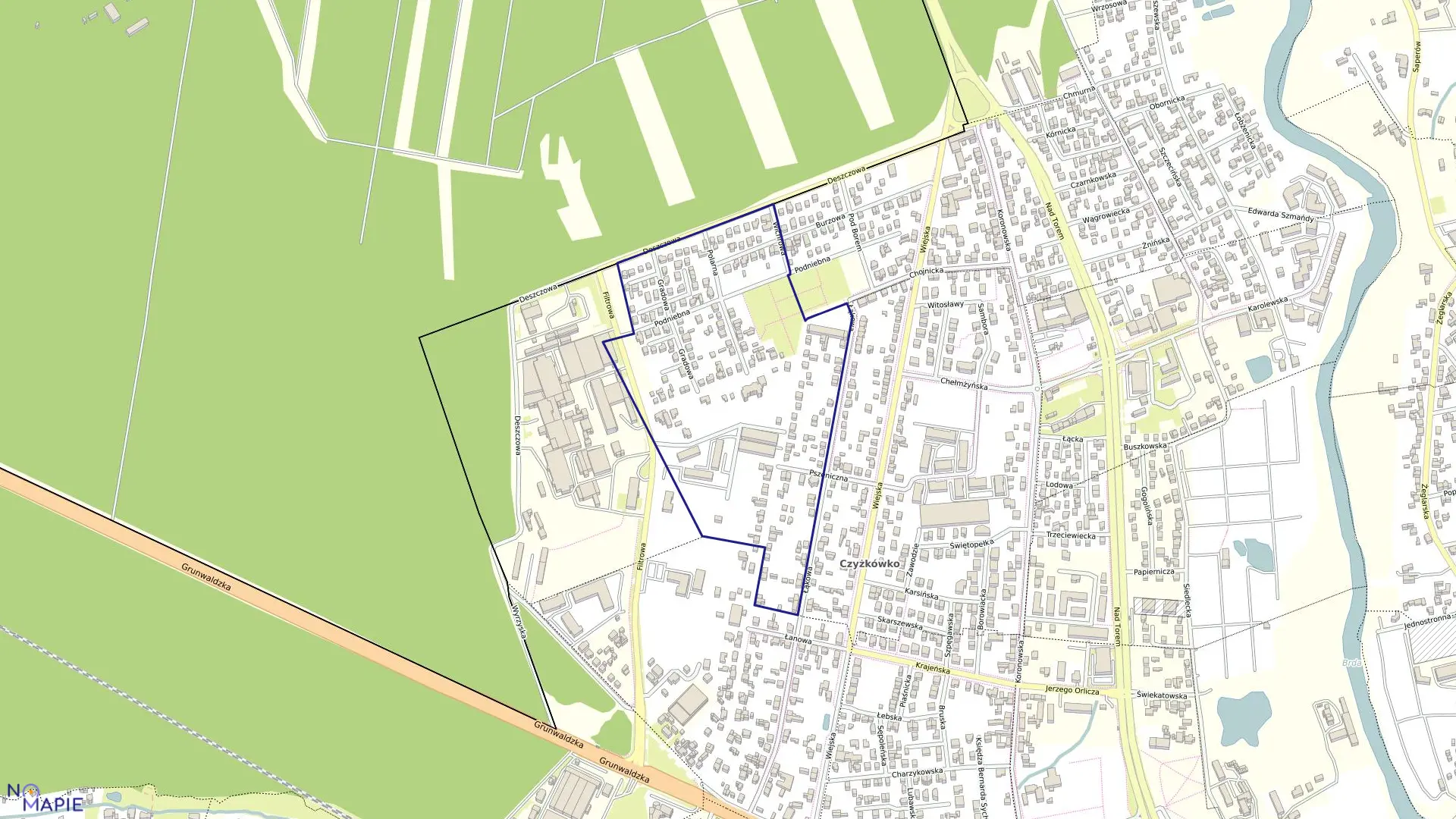 Mapa obrębu 0027 w mieście Bydgoszcz