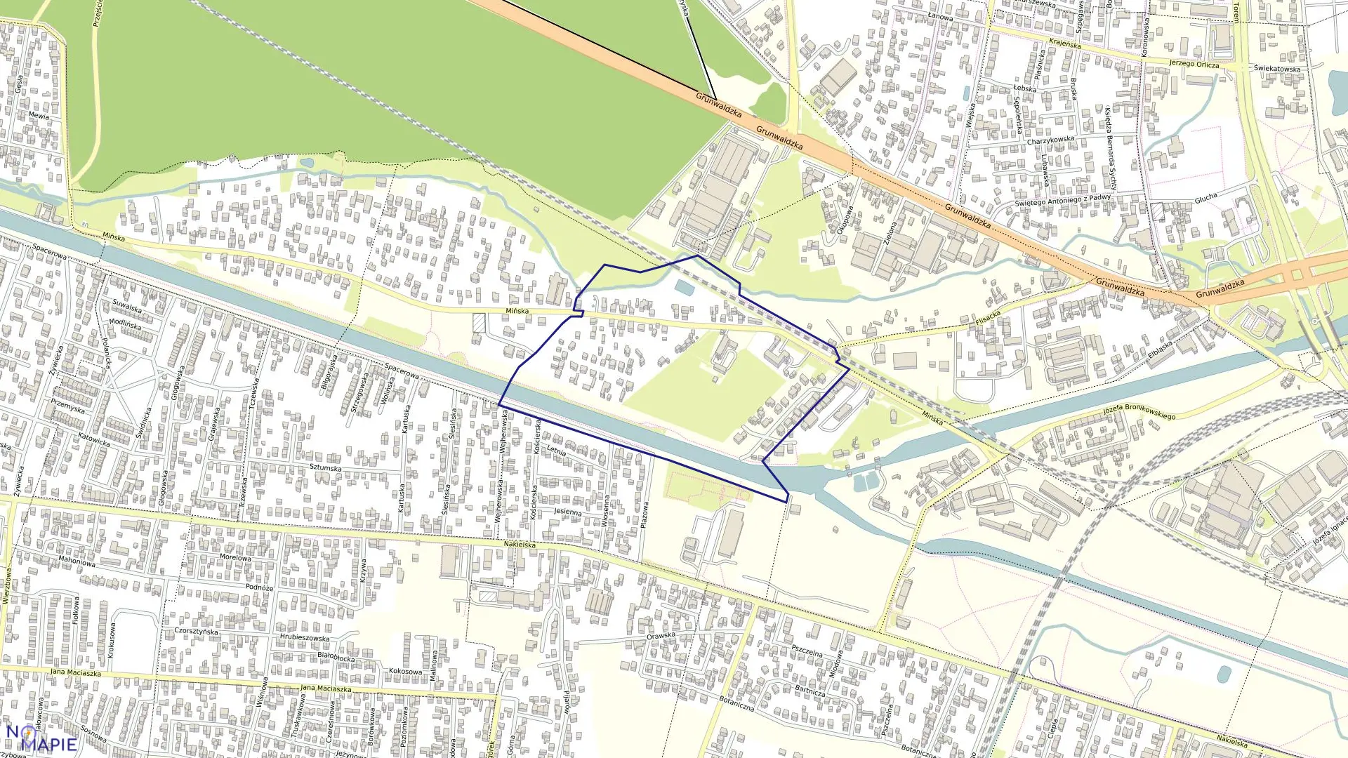 Mapa obrębu 0032 w mieście Bydgoszcz