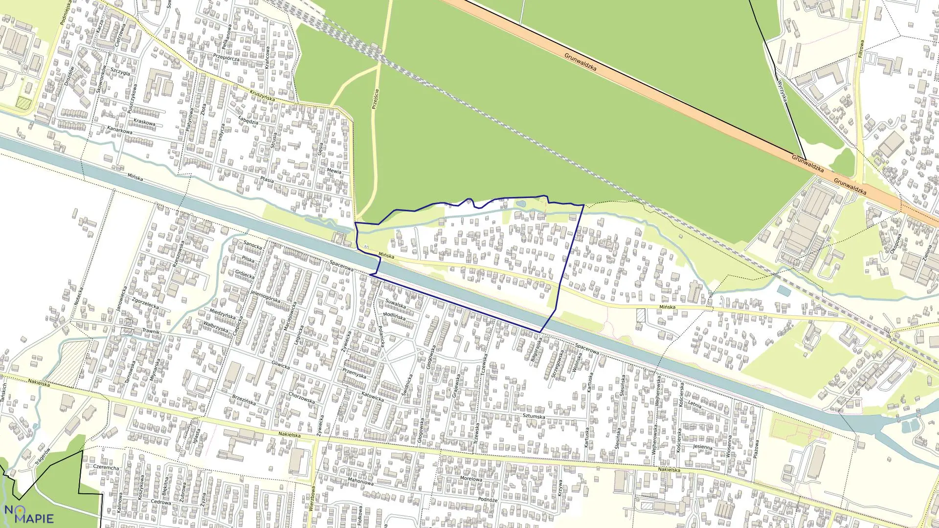 Mapa obrębu 0034 w mieście Bydgoszcz