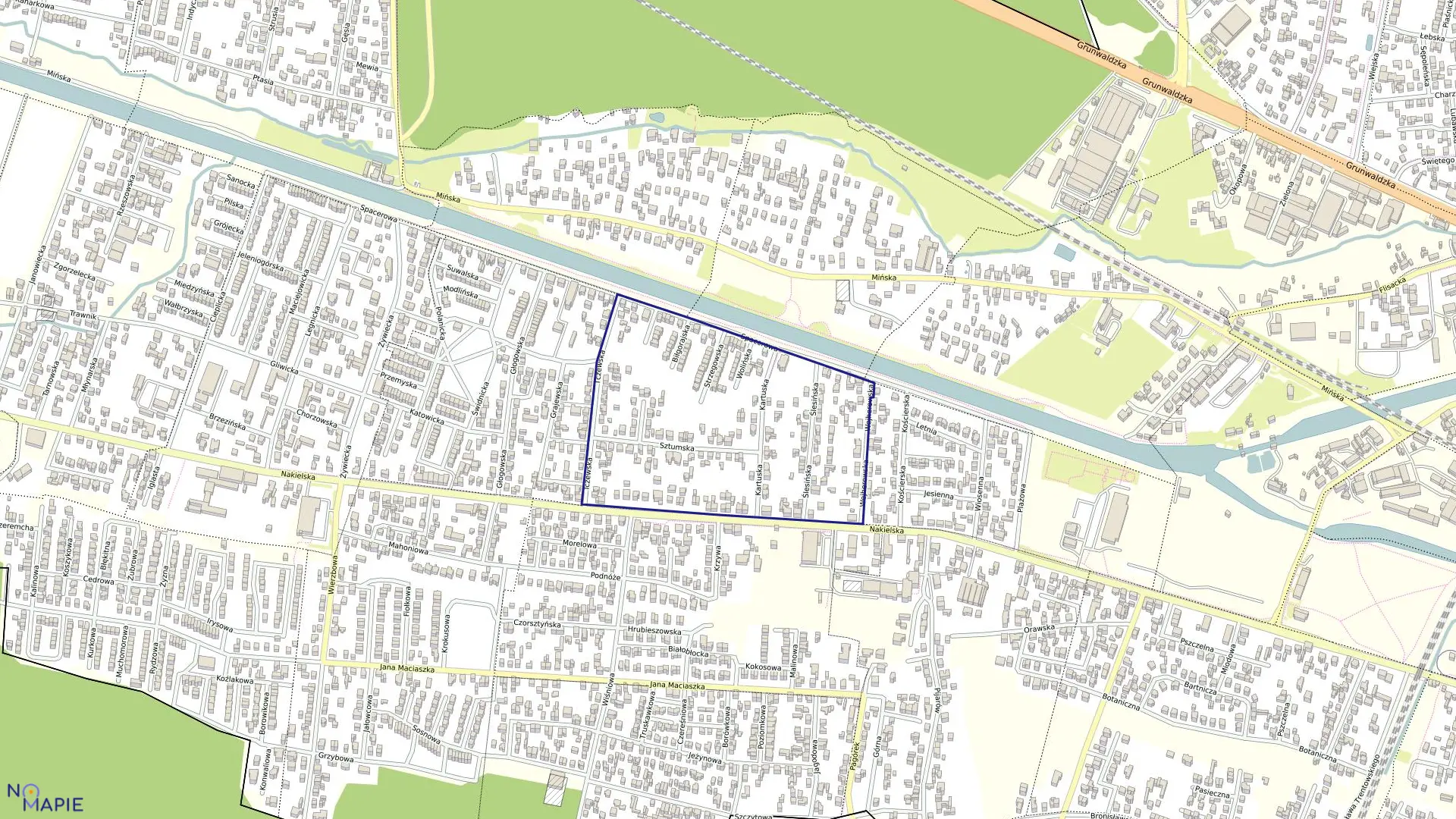 Mapa obrębu 0035 w mieście Bydgoszcz