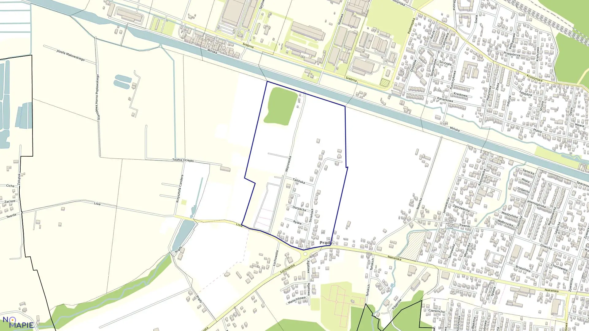 Mapa obrębu 0039 w mieście Bydgoszcz