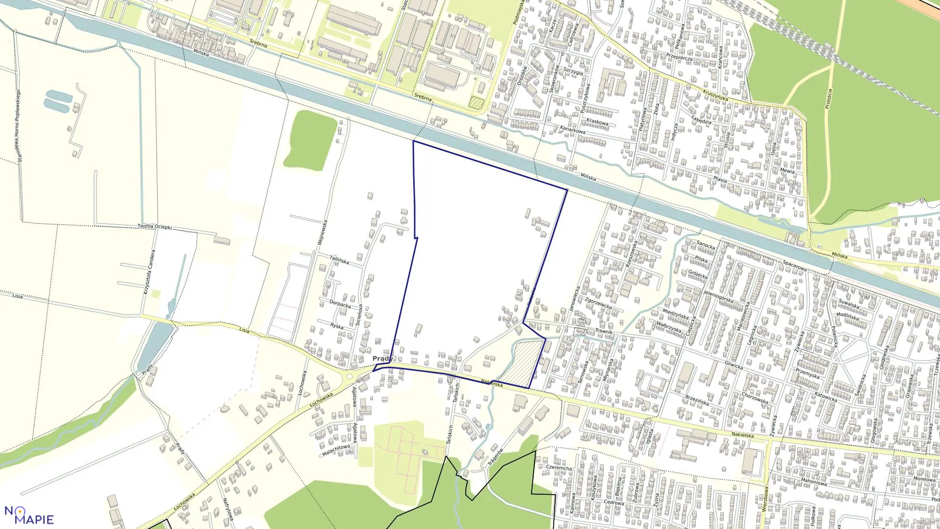 Mapa obrębu 0040 w mieście Bydgoszcz