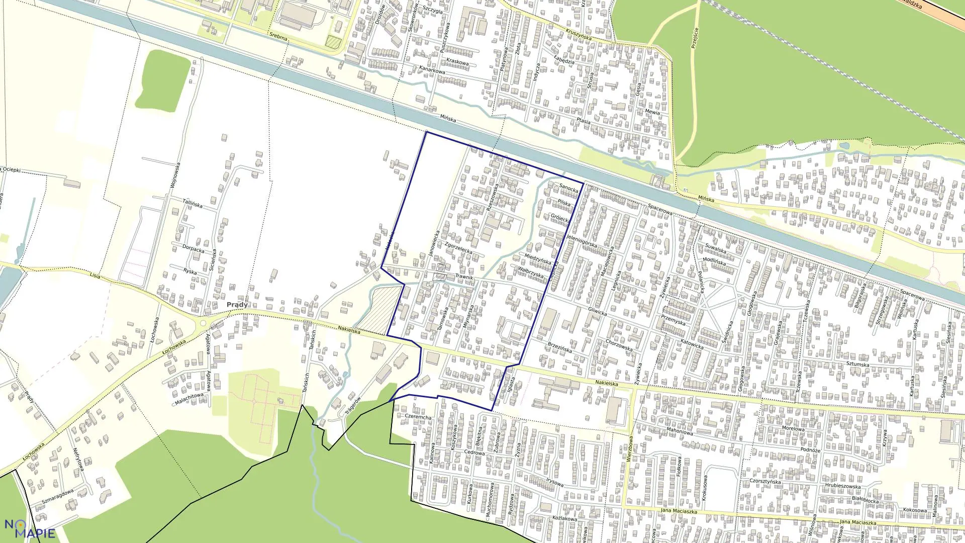 Mapa obrębu 0041 w mieście Bydgoszcz