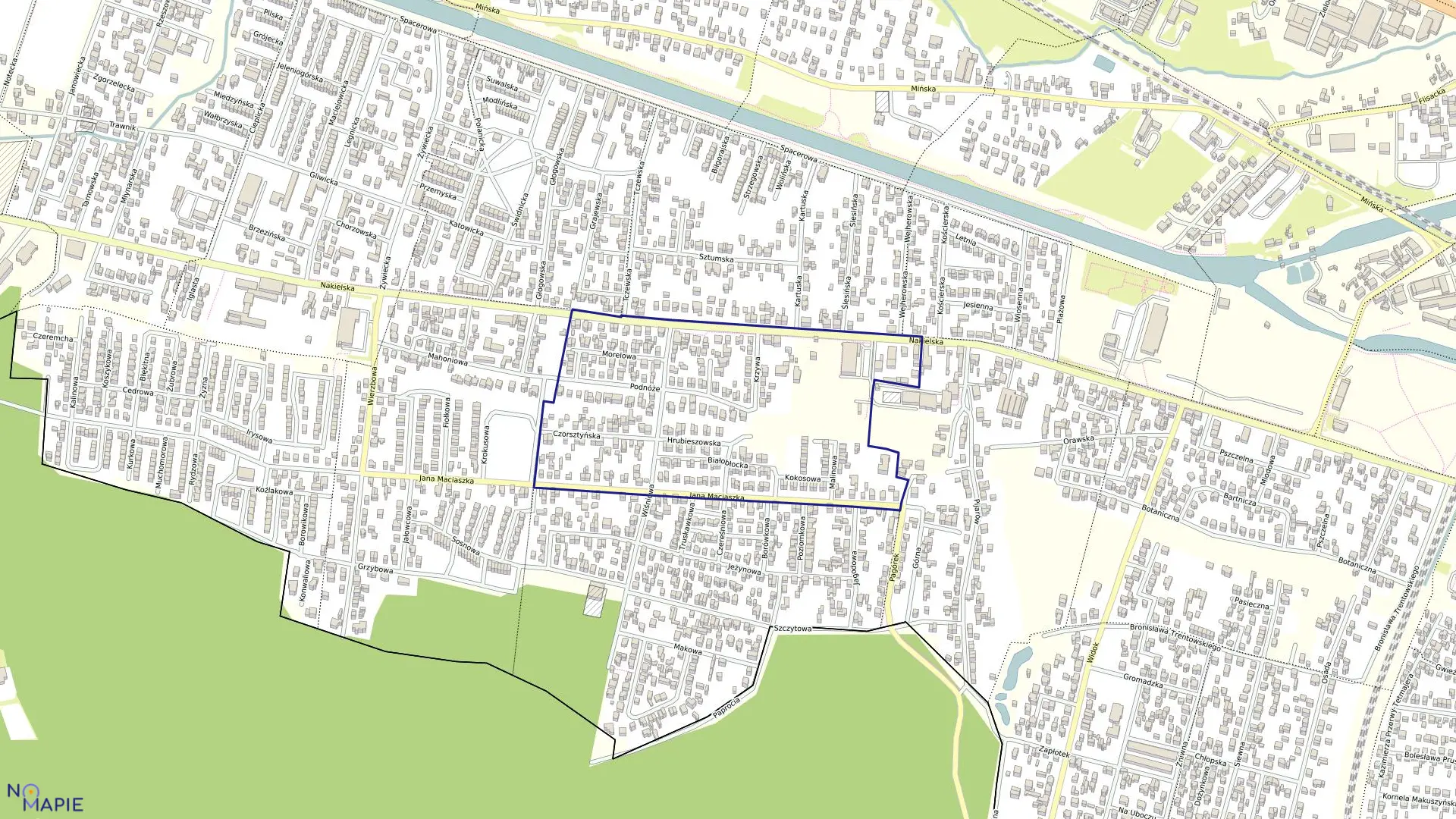 Mapa obrębu 0045 w mieście Bydgoszcz