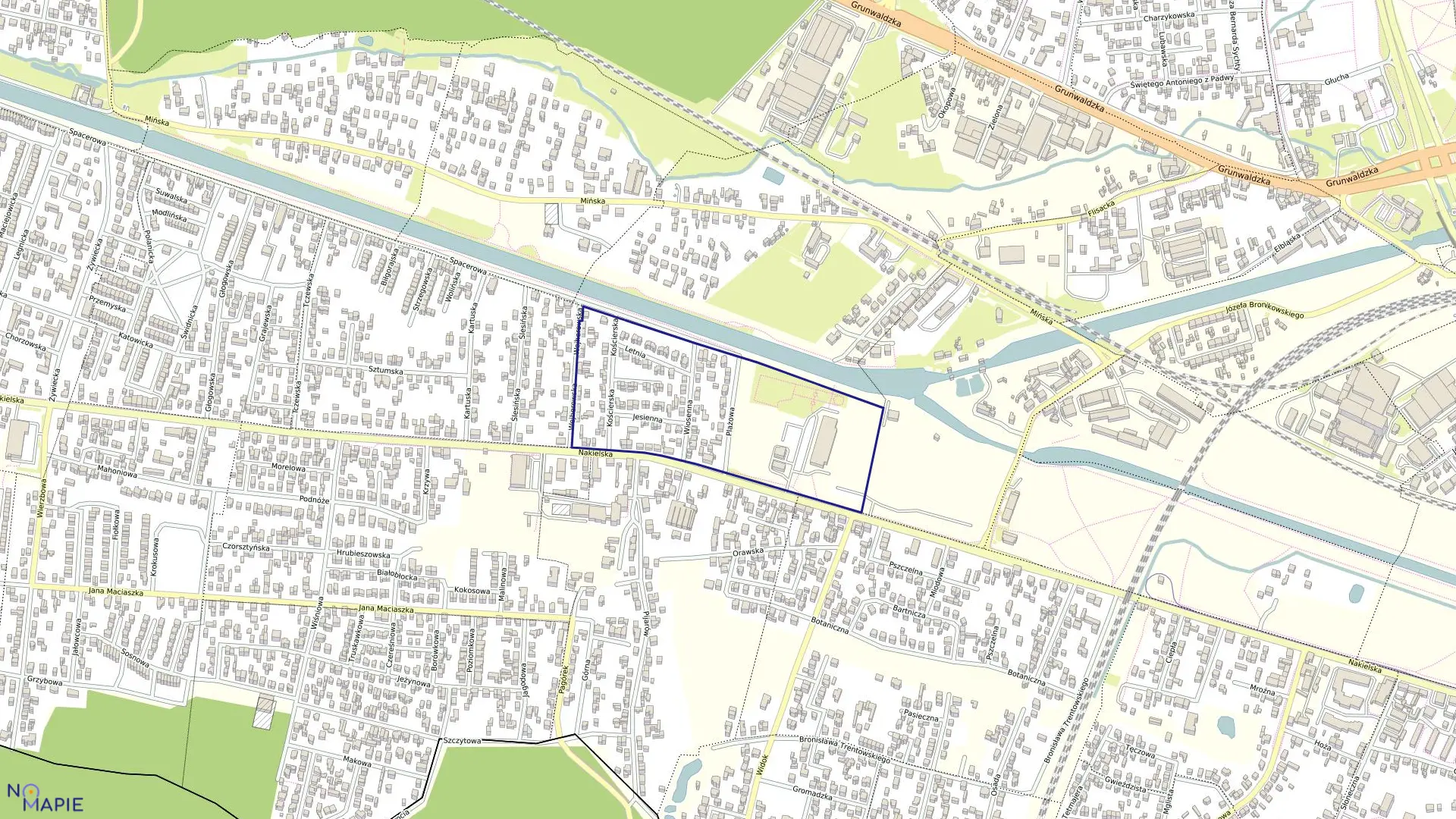 Mapa obrębu 0048 w mieście Bydgoszcz