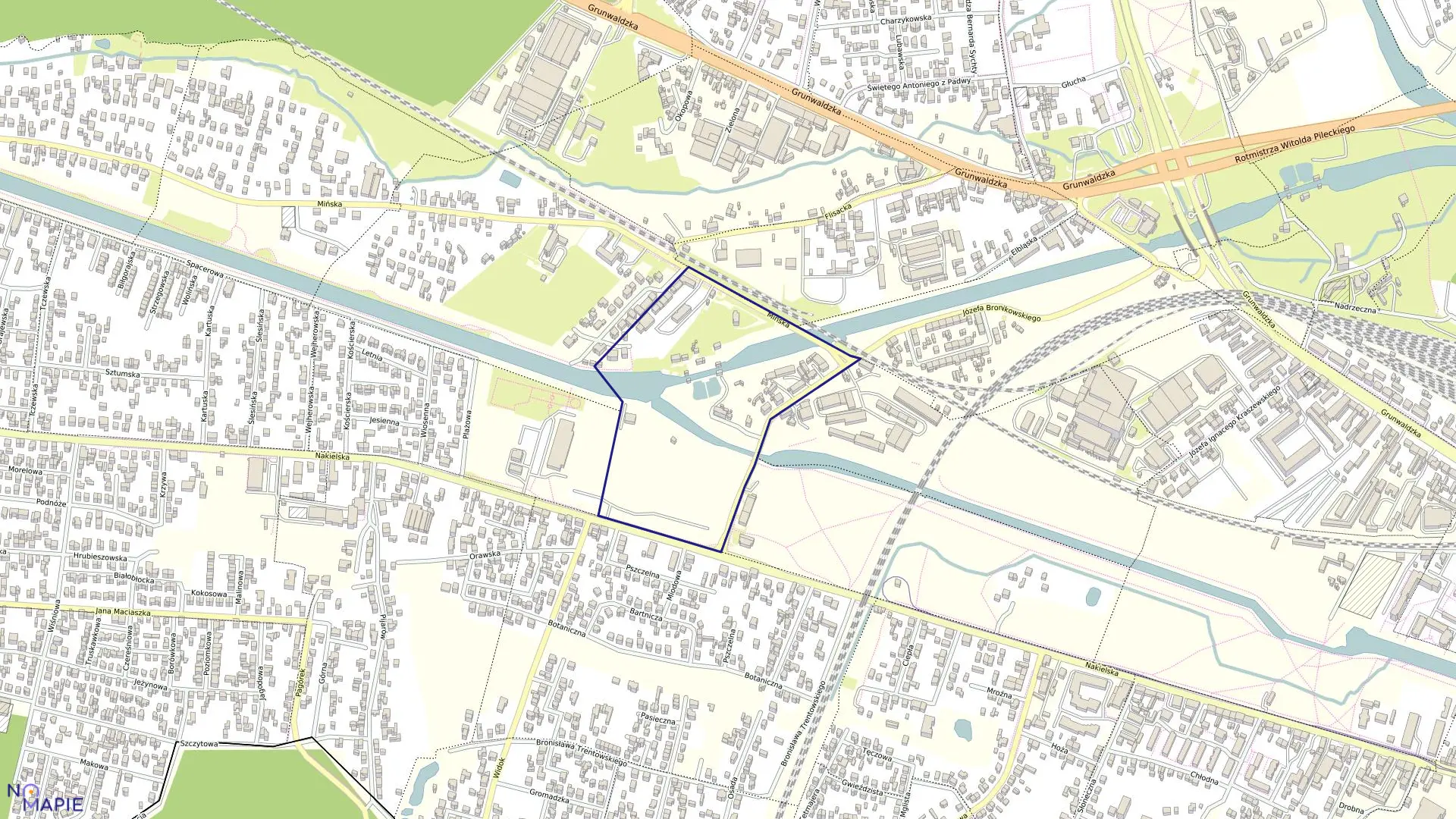 Mapa obrębu 0049 w mieście Bydgoszcz