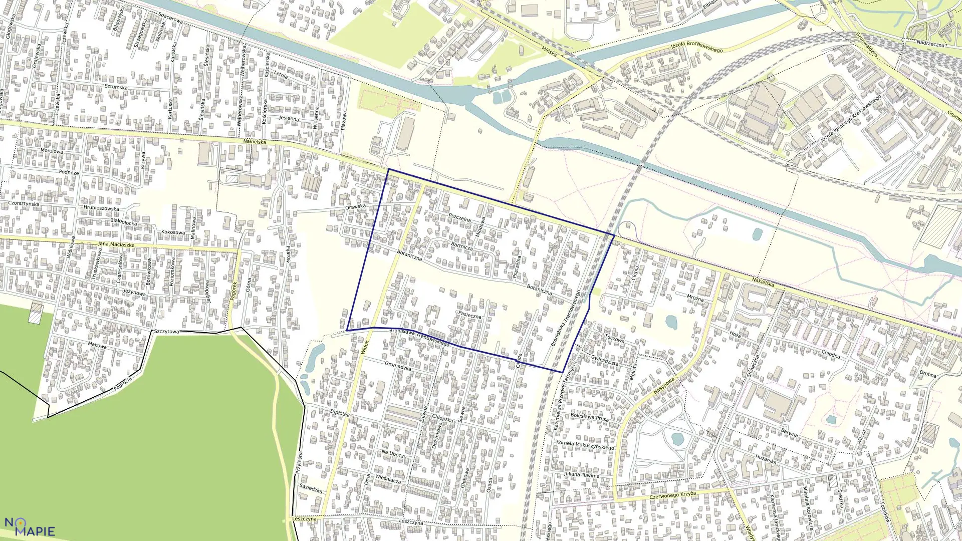 Mapa obrębu 0050 w mieście Bydgoszcz