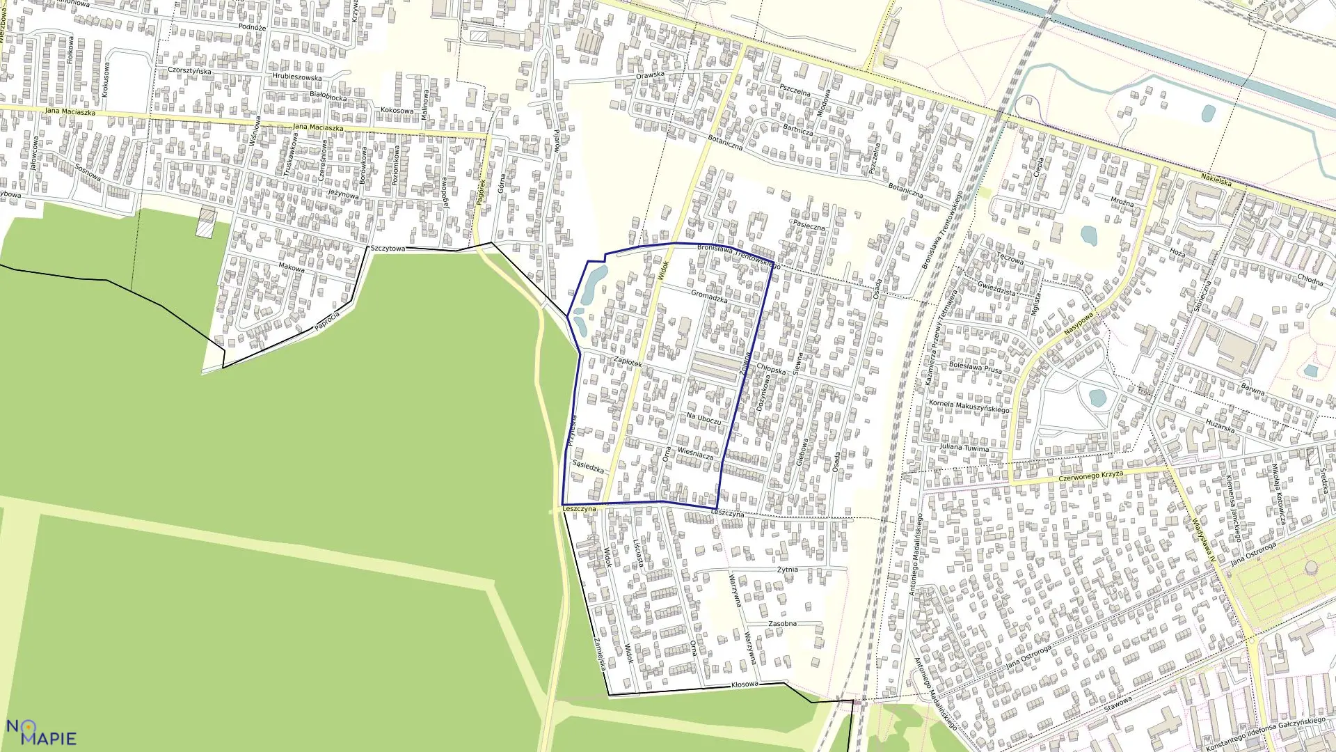 Mapa obrębu 0051 w mieście Bydgoszcz