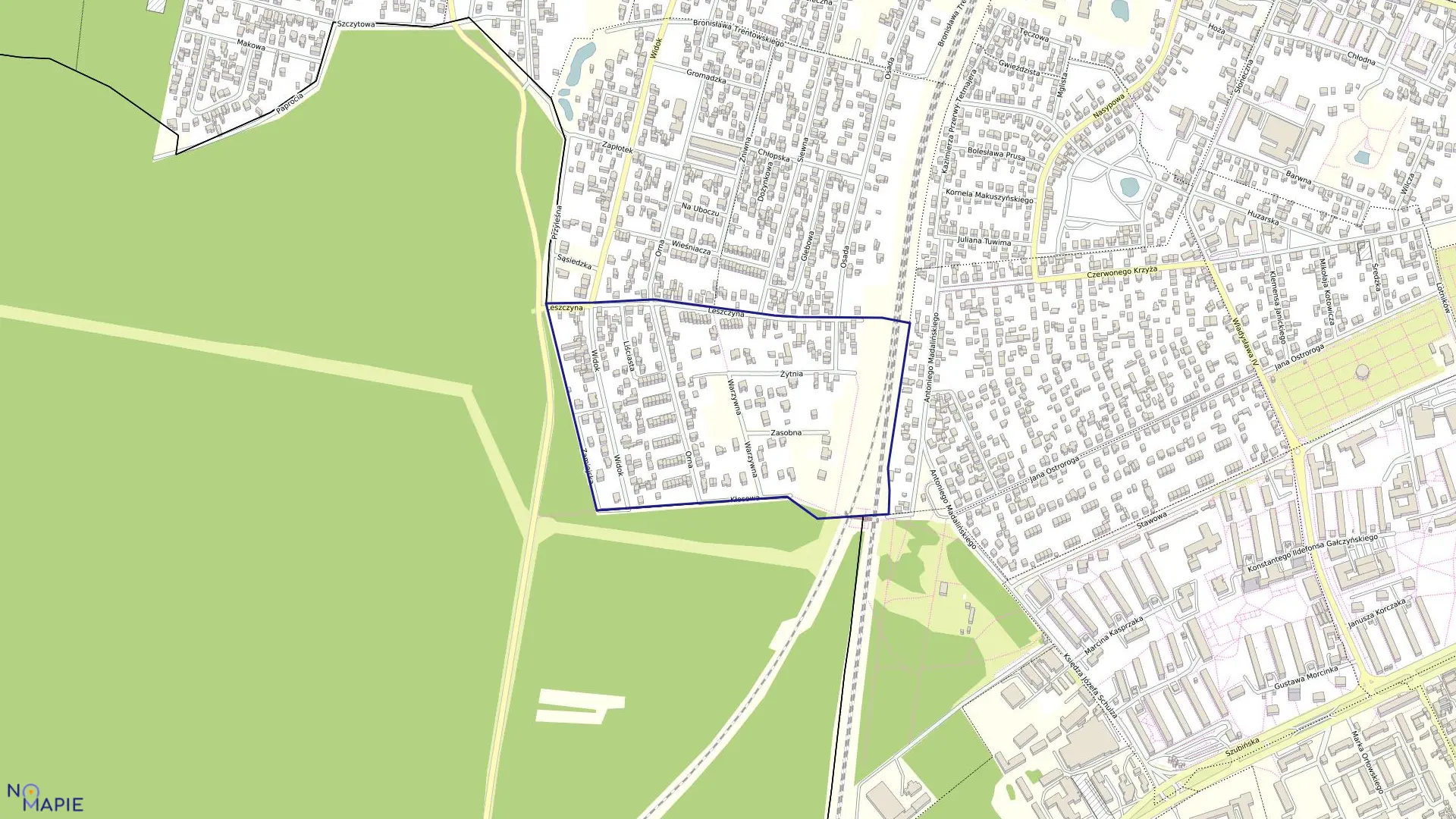 Mapa obrębu 0053 w mieście Bydgoszcz