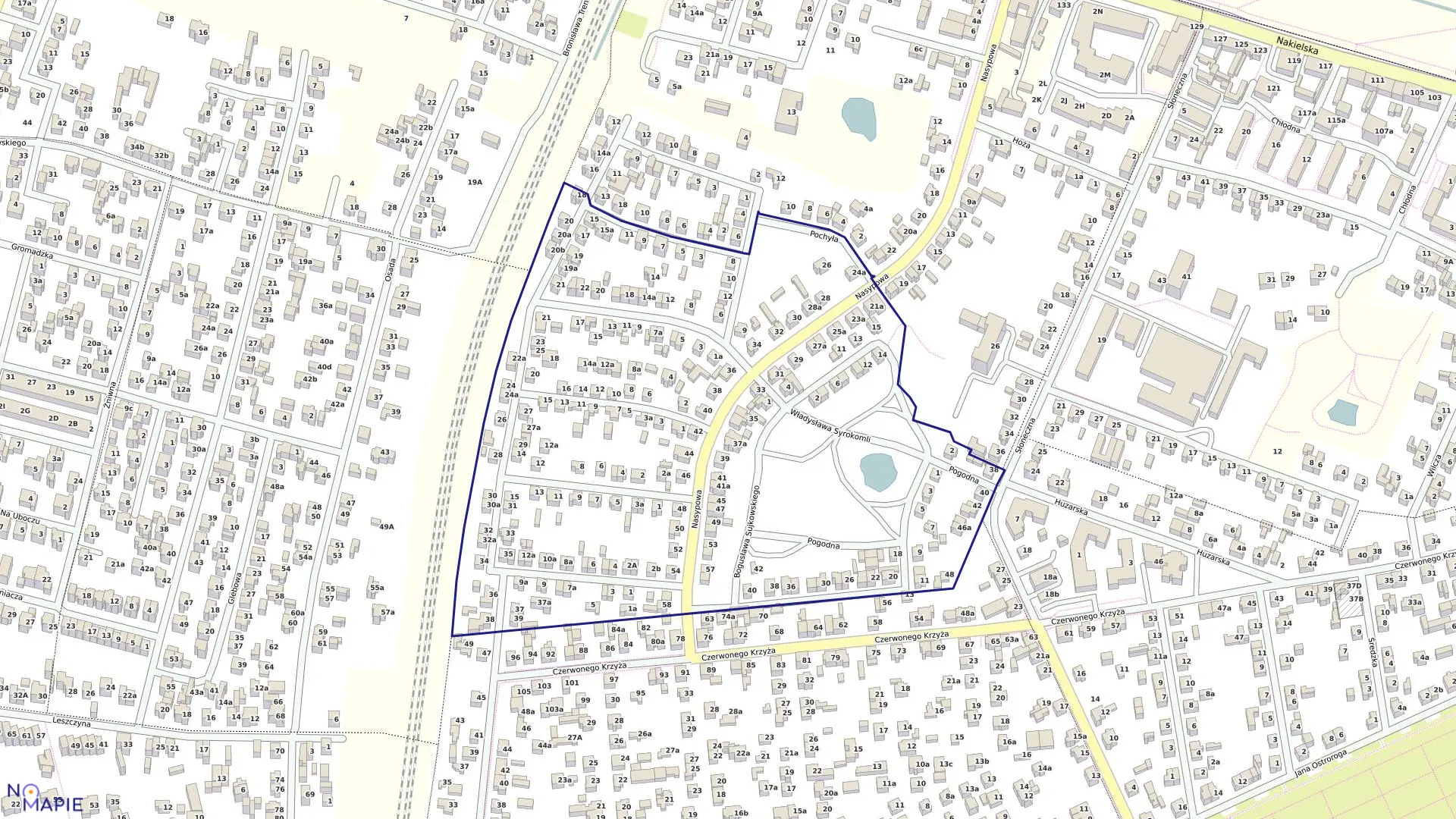 Mapa obrębu 0054 w mieście Bydgoszcz