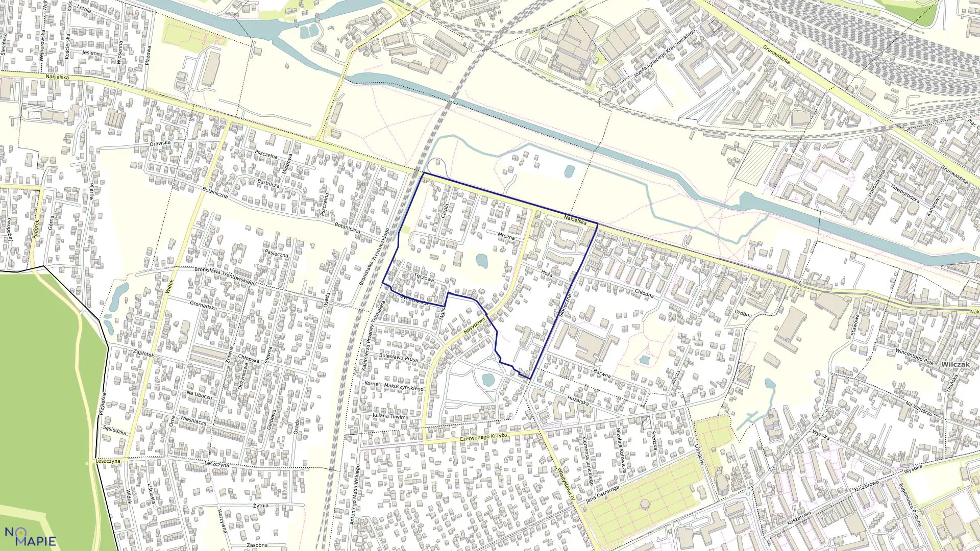 Mapa obrębu 0055 w mieście Bydgoszcz