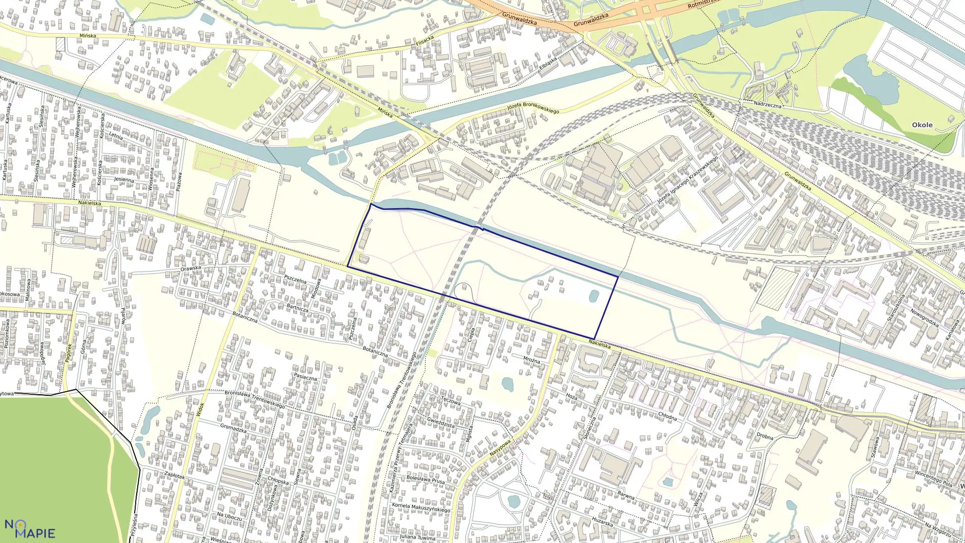 Mapa obrębu 0056 w mieście Bydgoszcz