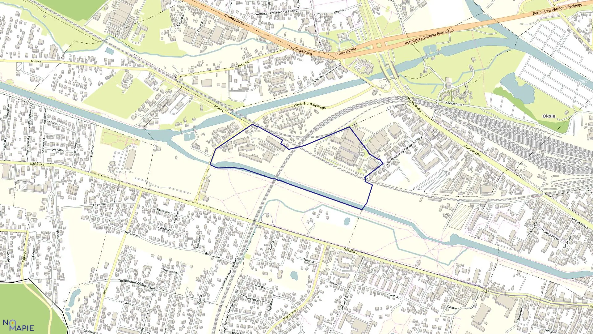 Mapa obrębu 0057 w mieście Bydgoszcz