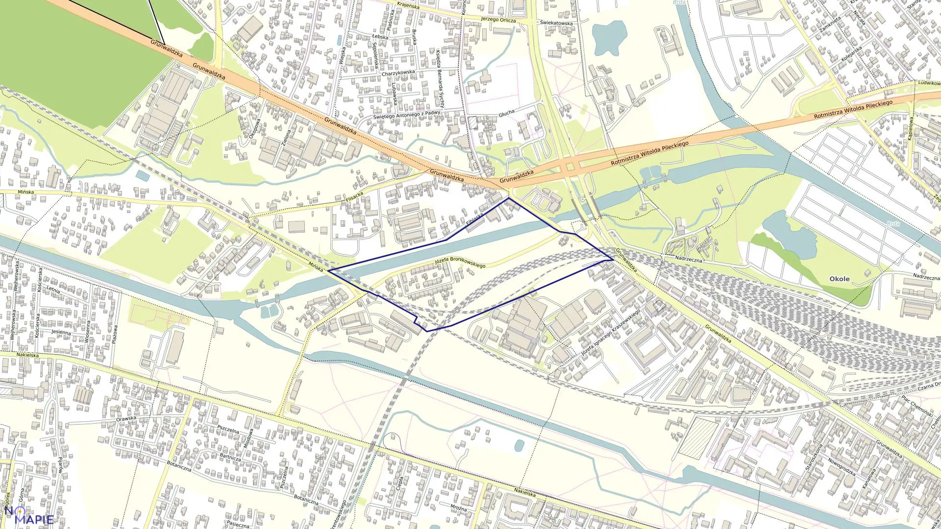 Mapa obrębu 0058 w mieście Bydgoszcz