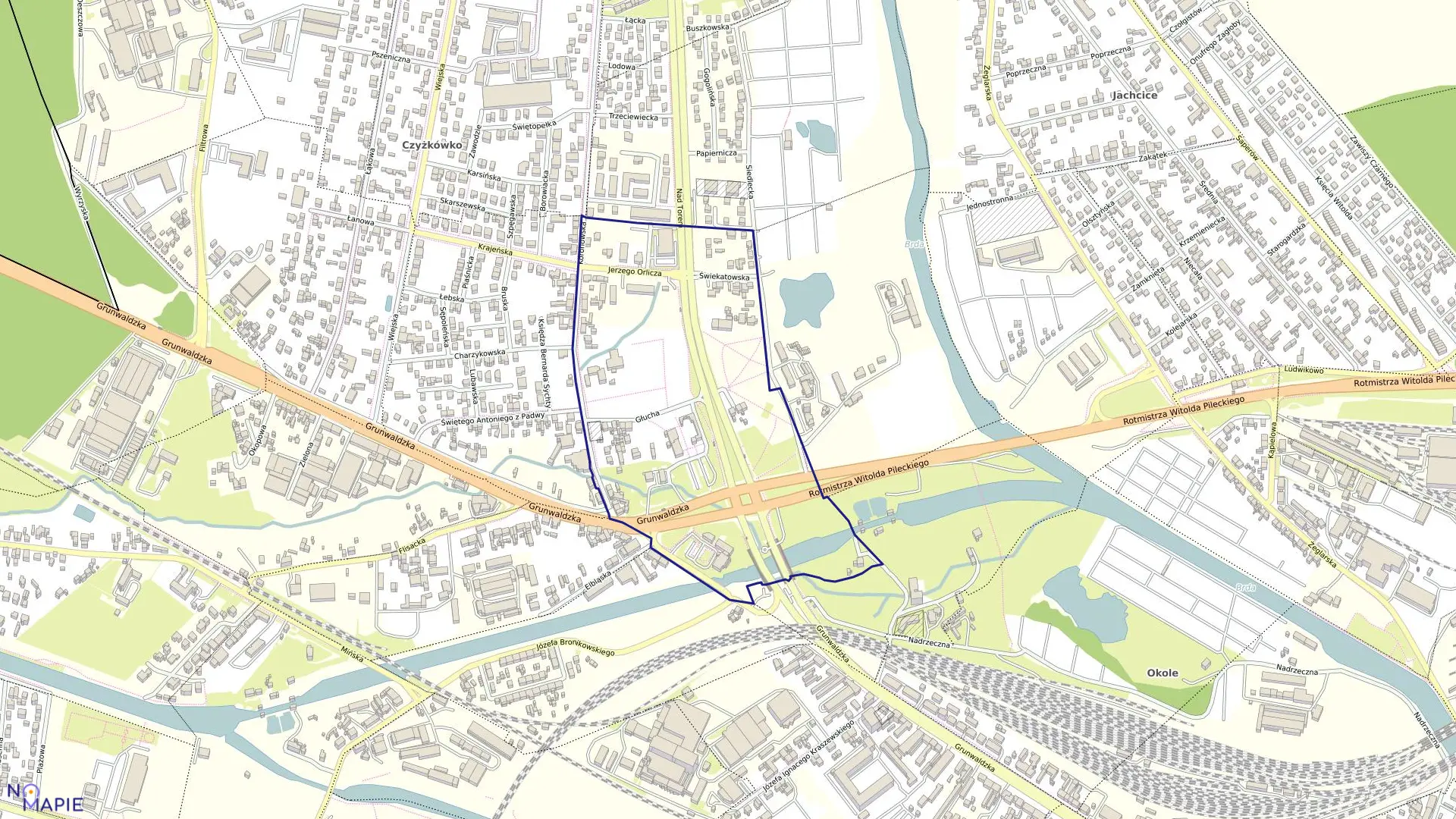 Mapa obrębu 0059 w mieście Bydgoszcz