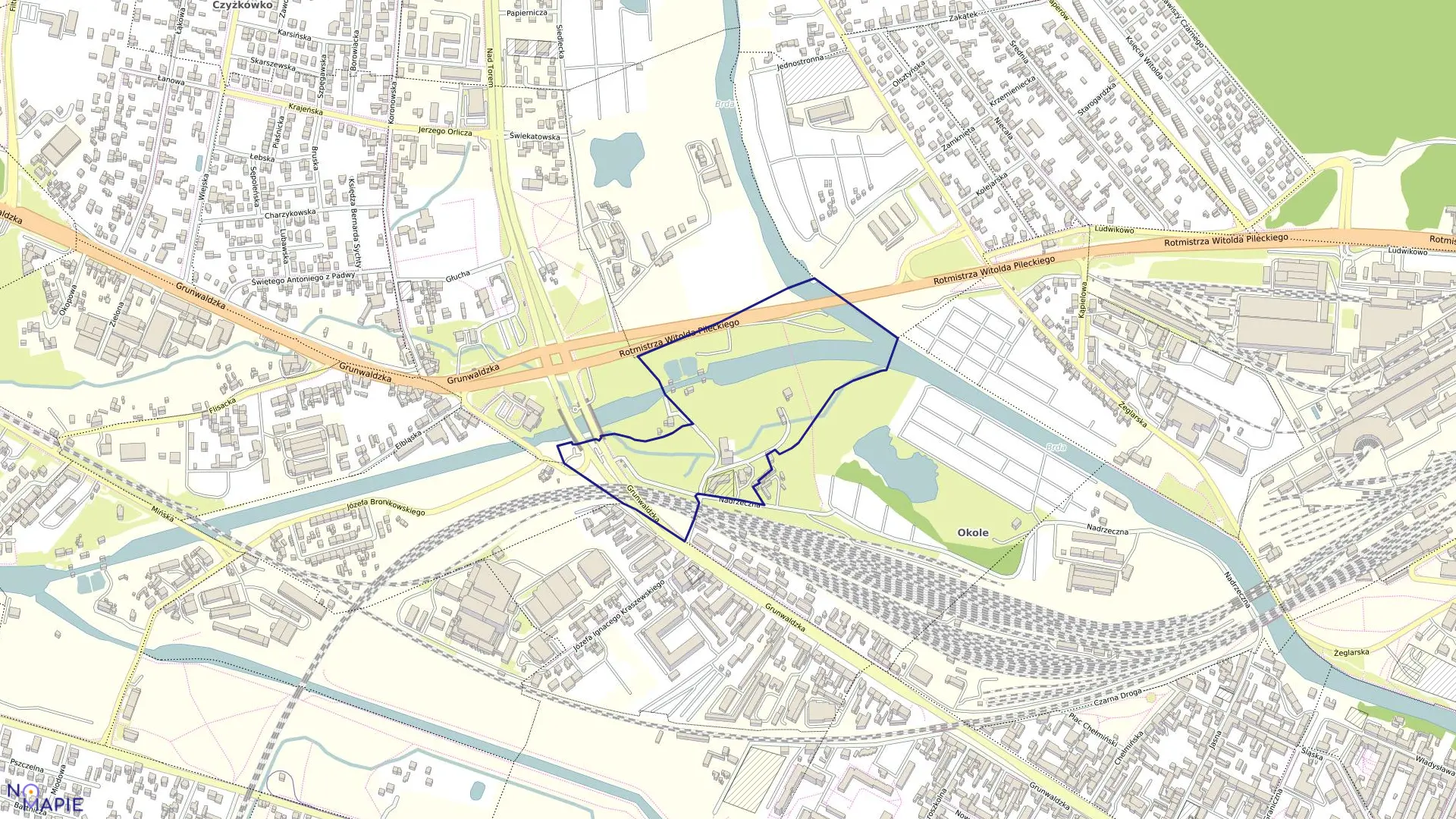 Mapa obrębu 0061 w mieście Bydgoszcz