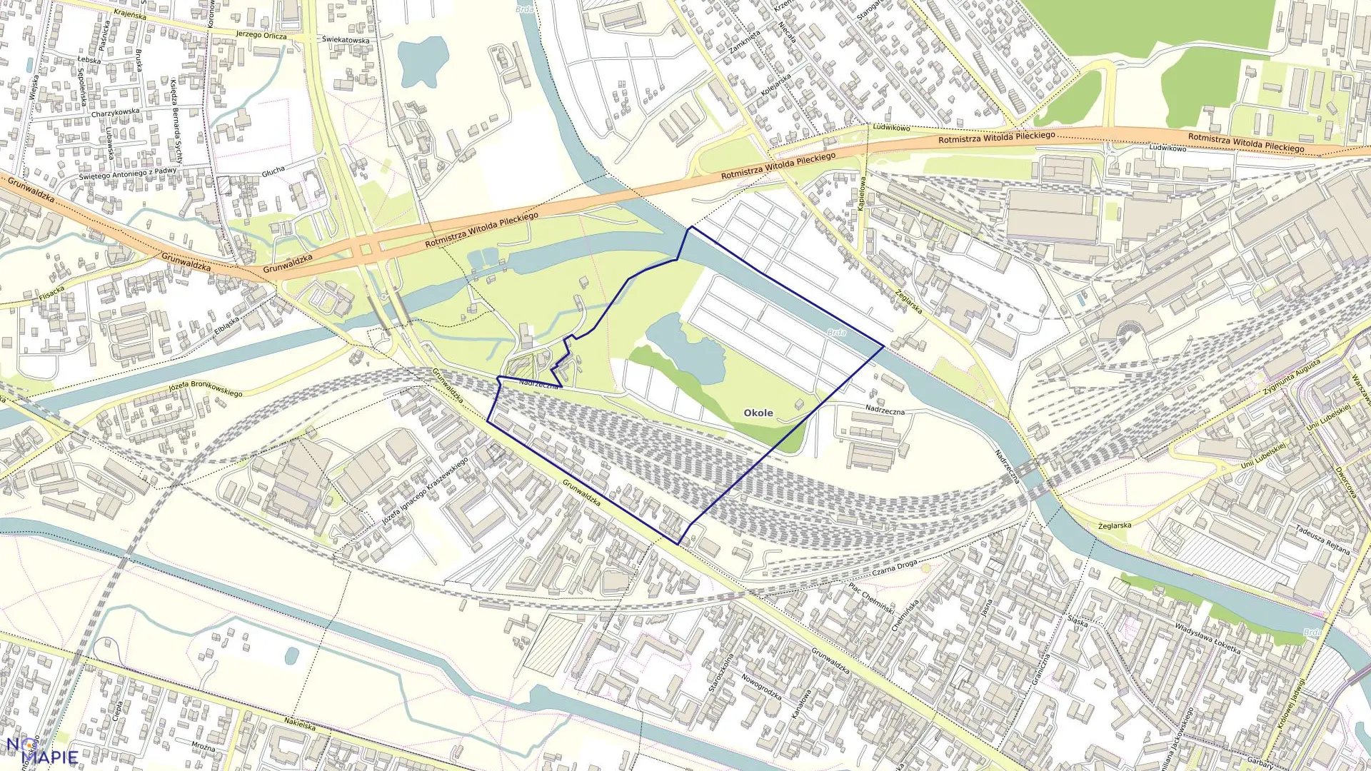 Mapa obrębu 0062 w mieście Bydgoszcz