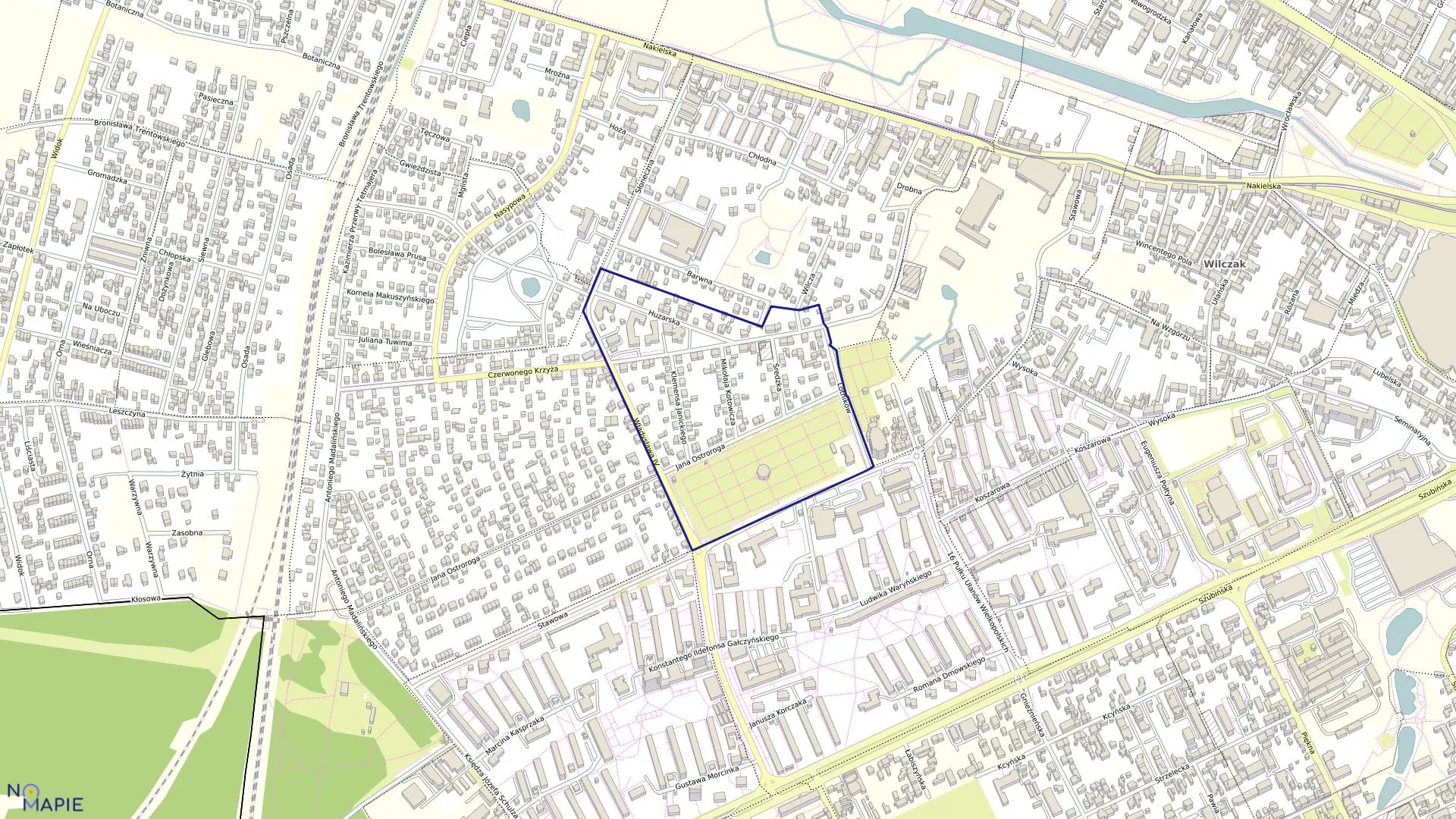 Mapa obrębu 0068 w mieście Bydgoszcz