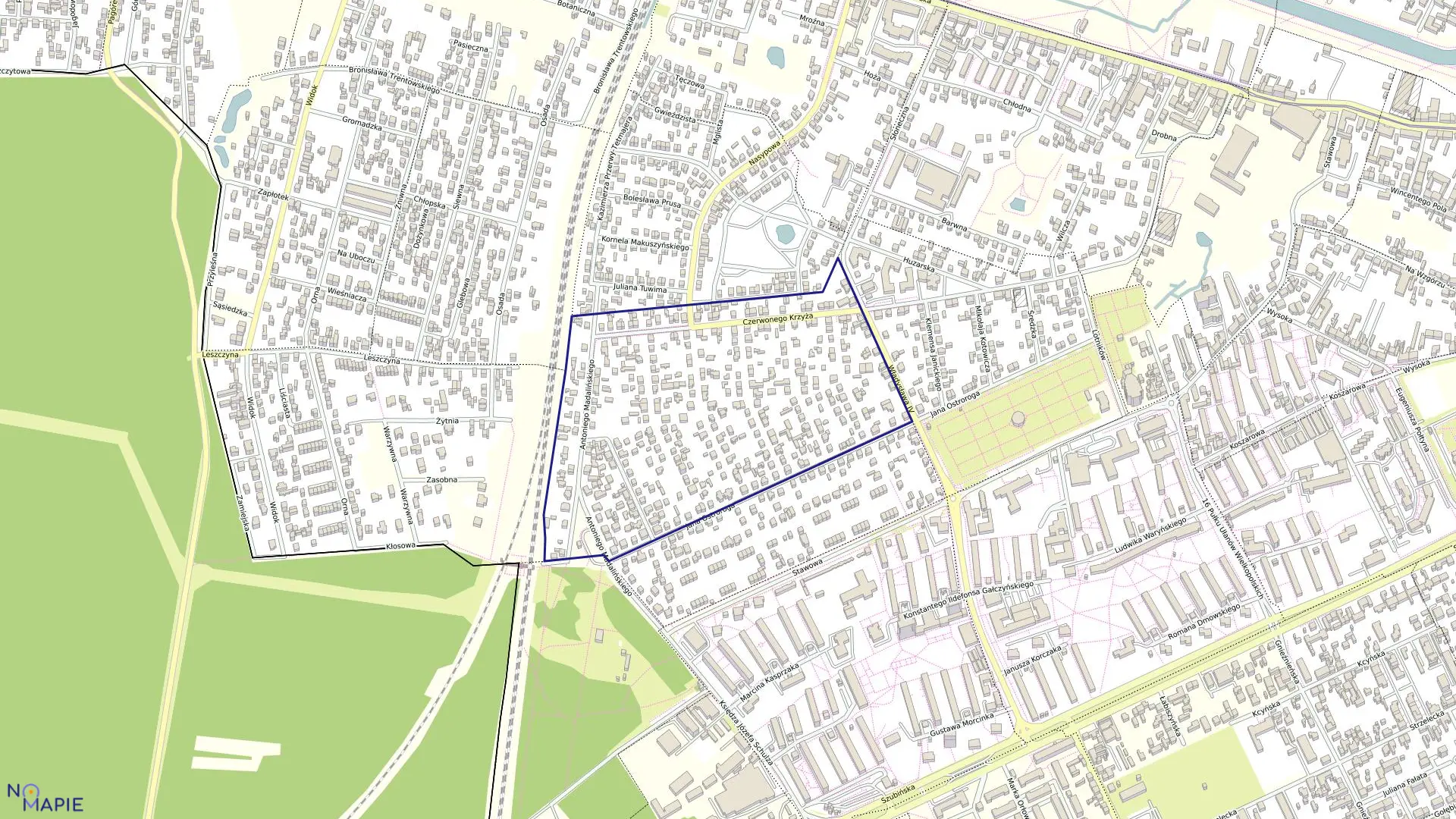 Mapa obrębu 0069 w mieście Bydgoszcz