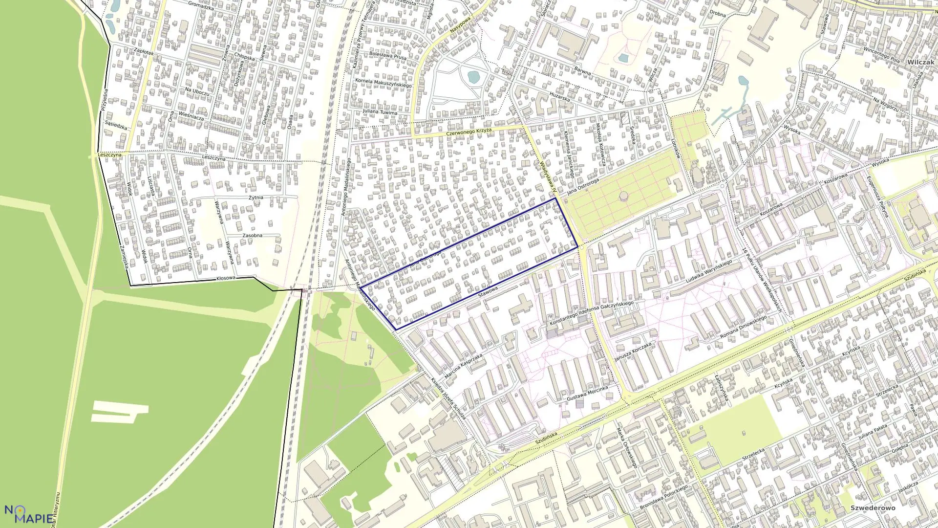 Mapa obrębu 0070 w mieście Bydgoszcz