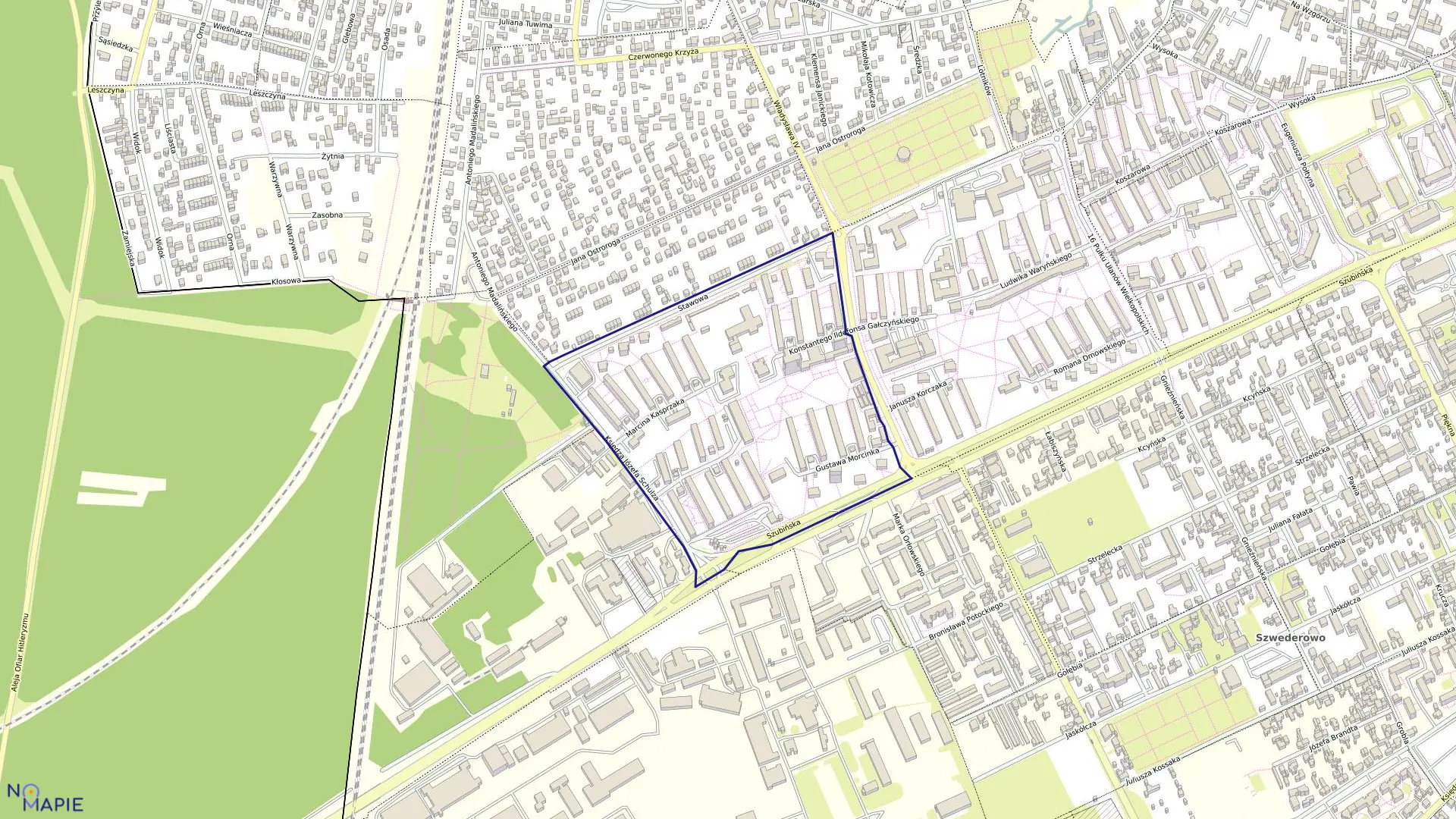 Mapa obrębu 0071 w mieście Bydgoszcz