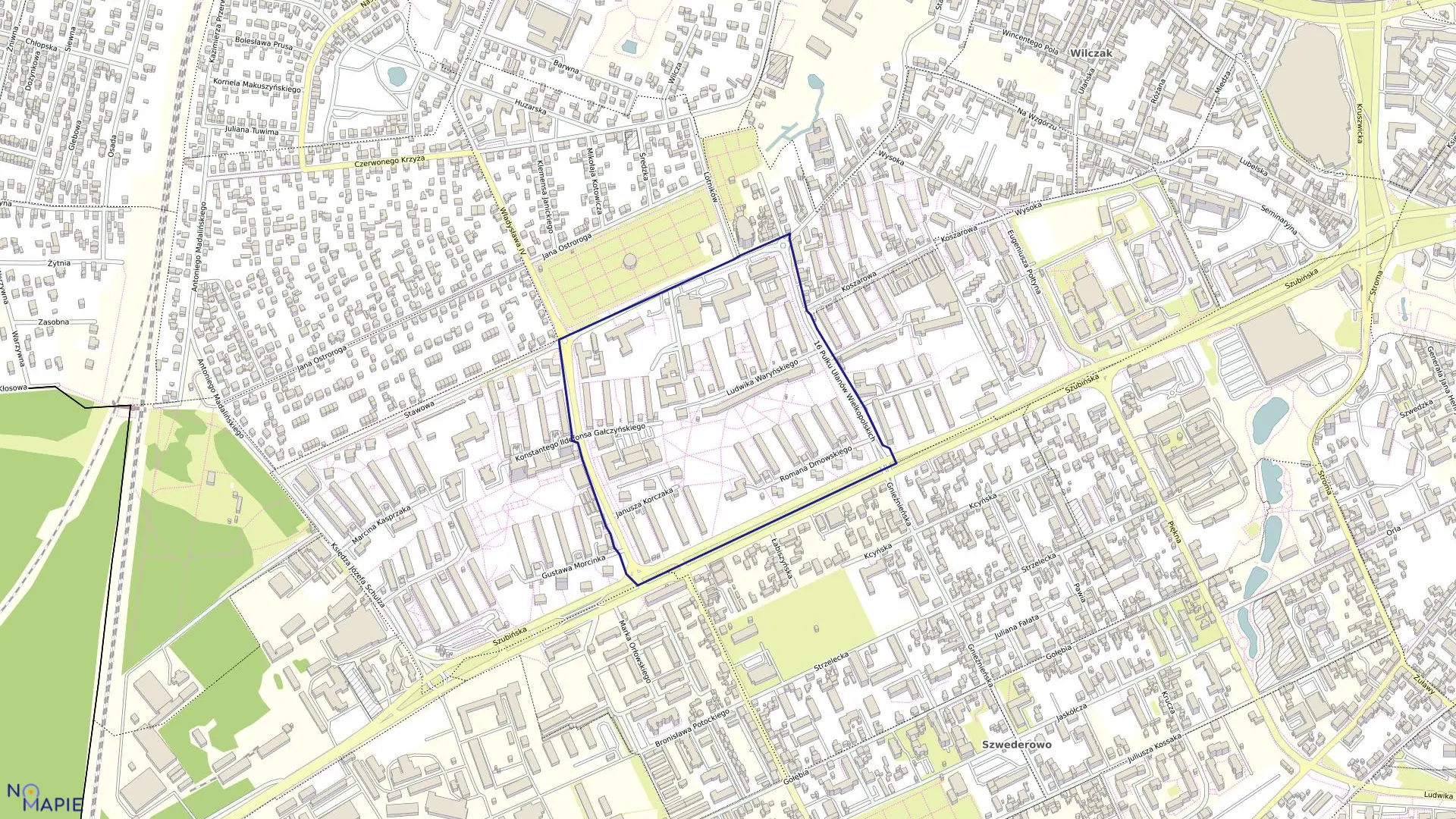 Mapa obrębu 0072 w mieście Bydgoszcz