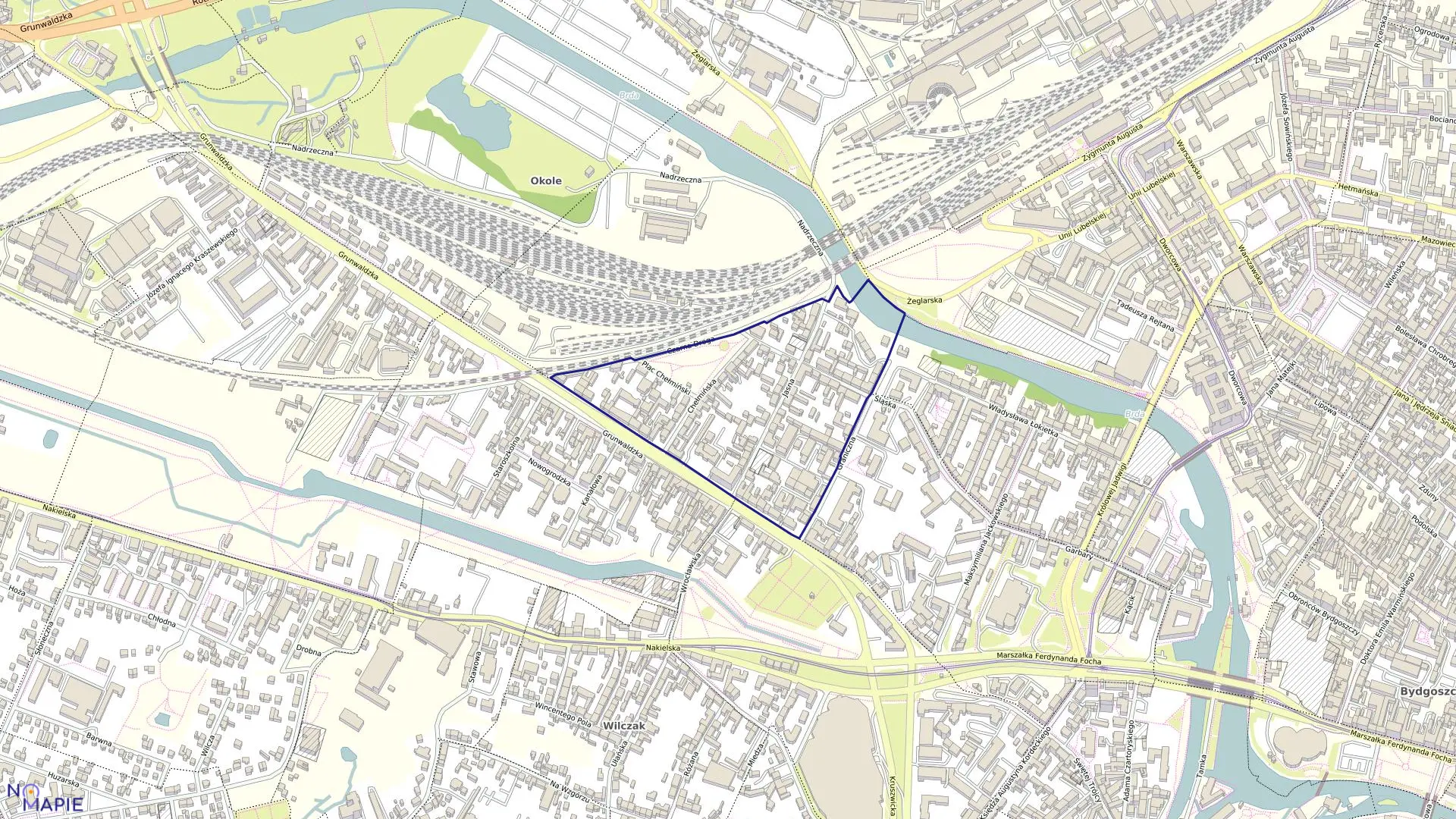 Mapa obrębu 0079 w mieście Bydgoszcz