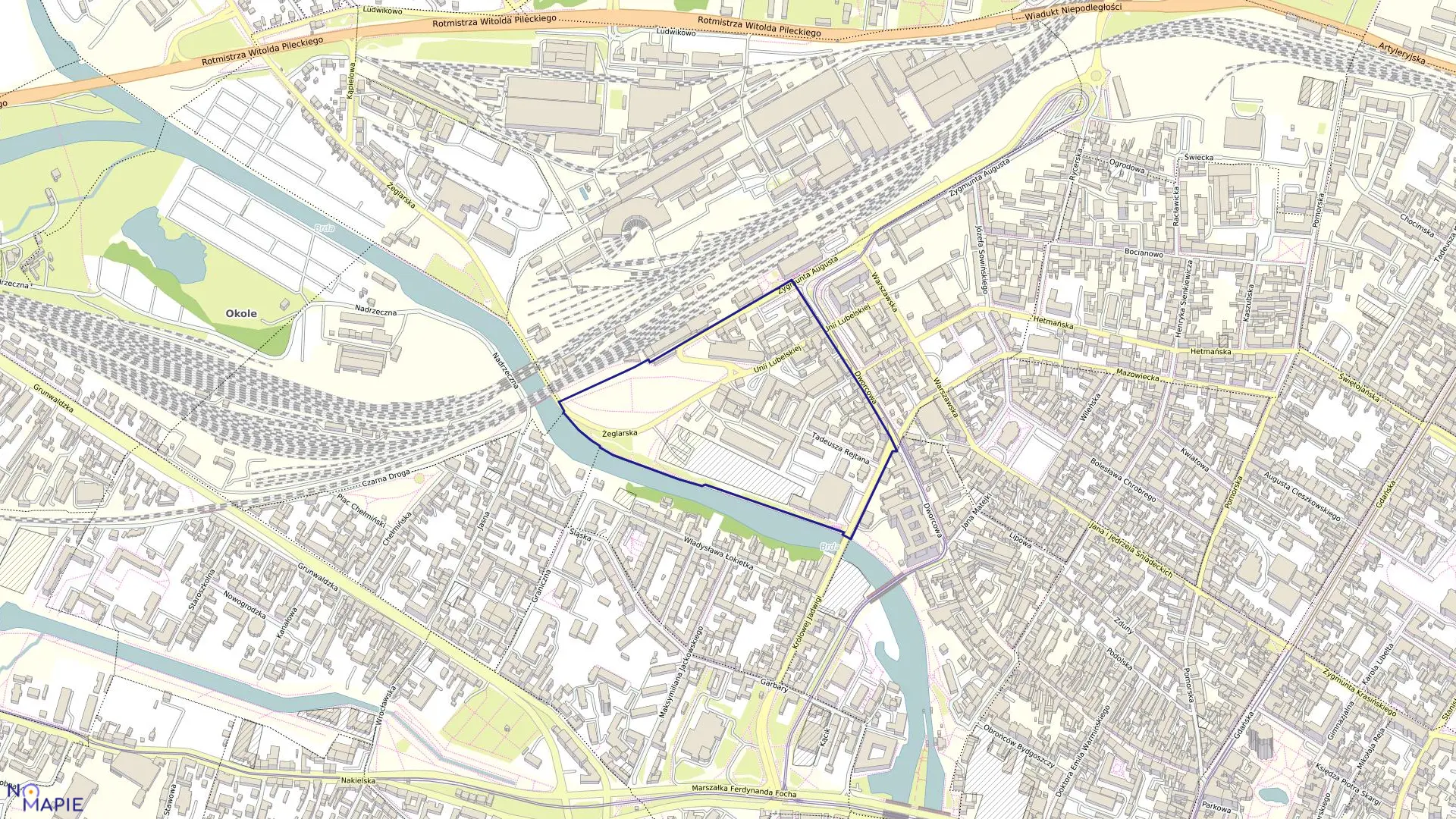 Mapa obrębu 0080 w mieście Bydgoszcz