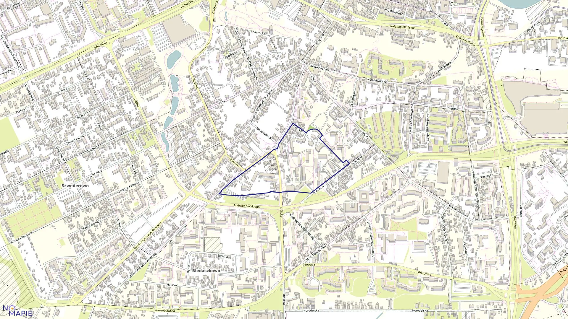 Mapa obrębu 0094 w mieście Bydgoszcz