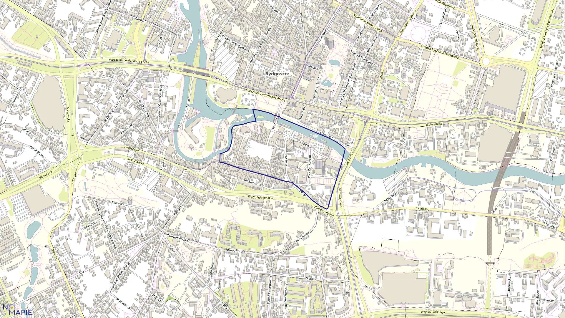 Mapa obrębu 0108 w mieście Bydgoszcz