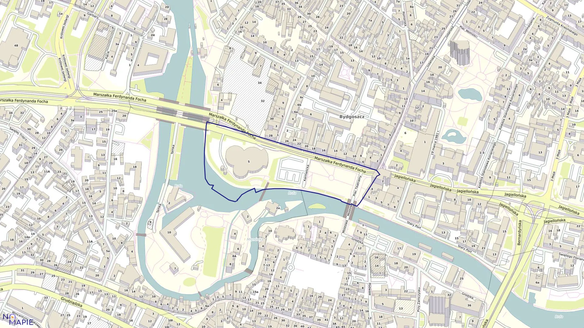 Mapa obrębu 0109 w mieście Bydgoszcz