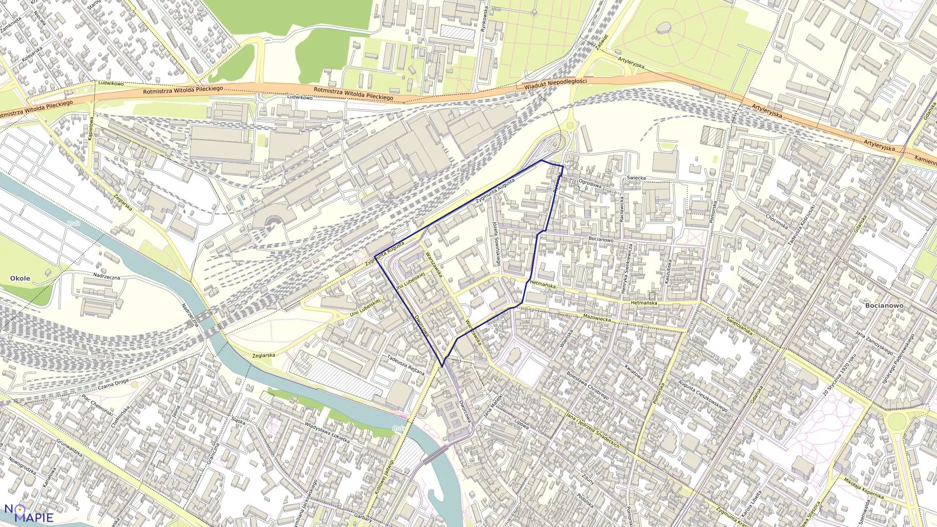 Mapa obrębu 0113 w mieście Bydgoszcz