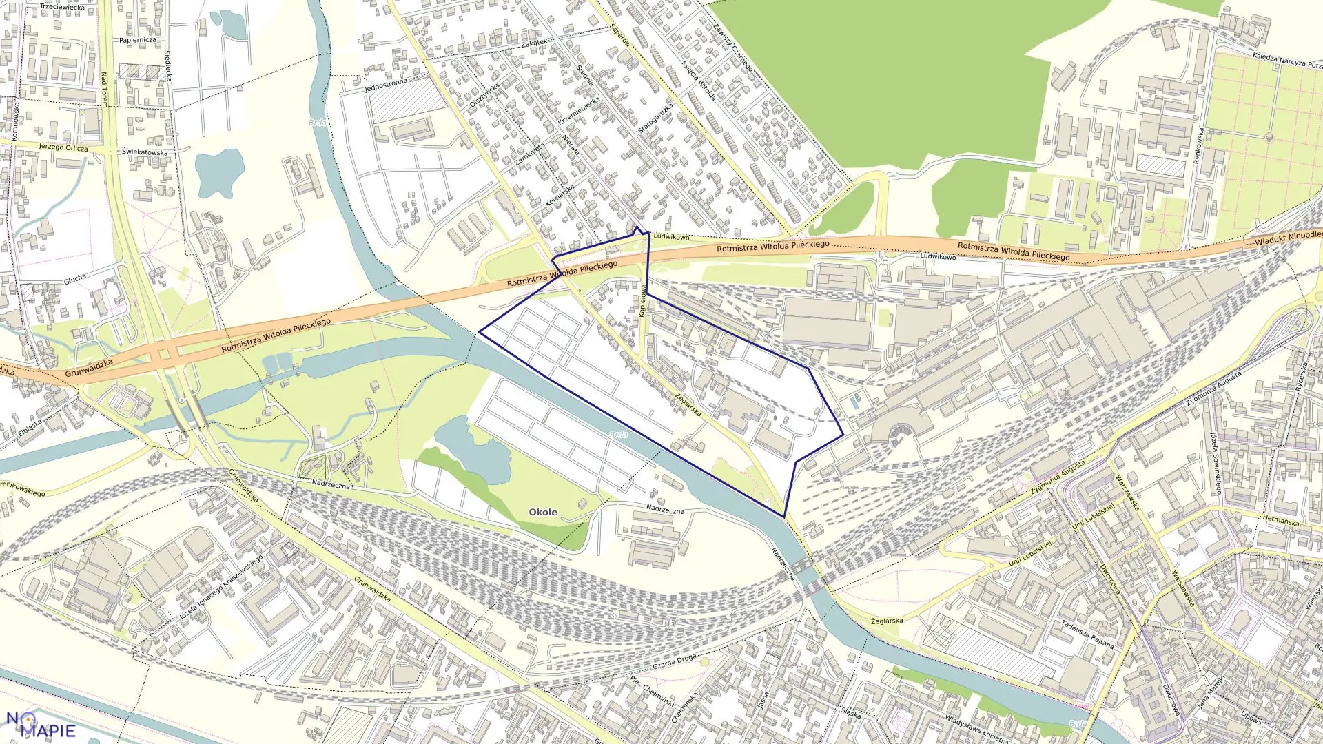 Mapa obrębu 0115 w mieście Bydgoszcz