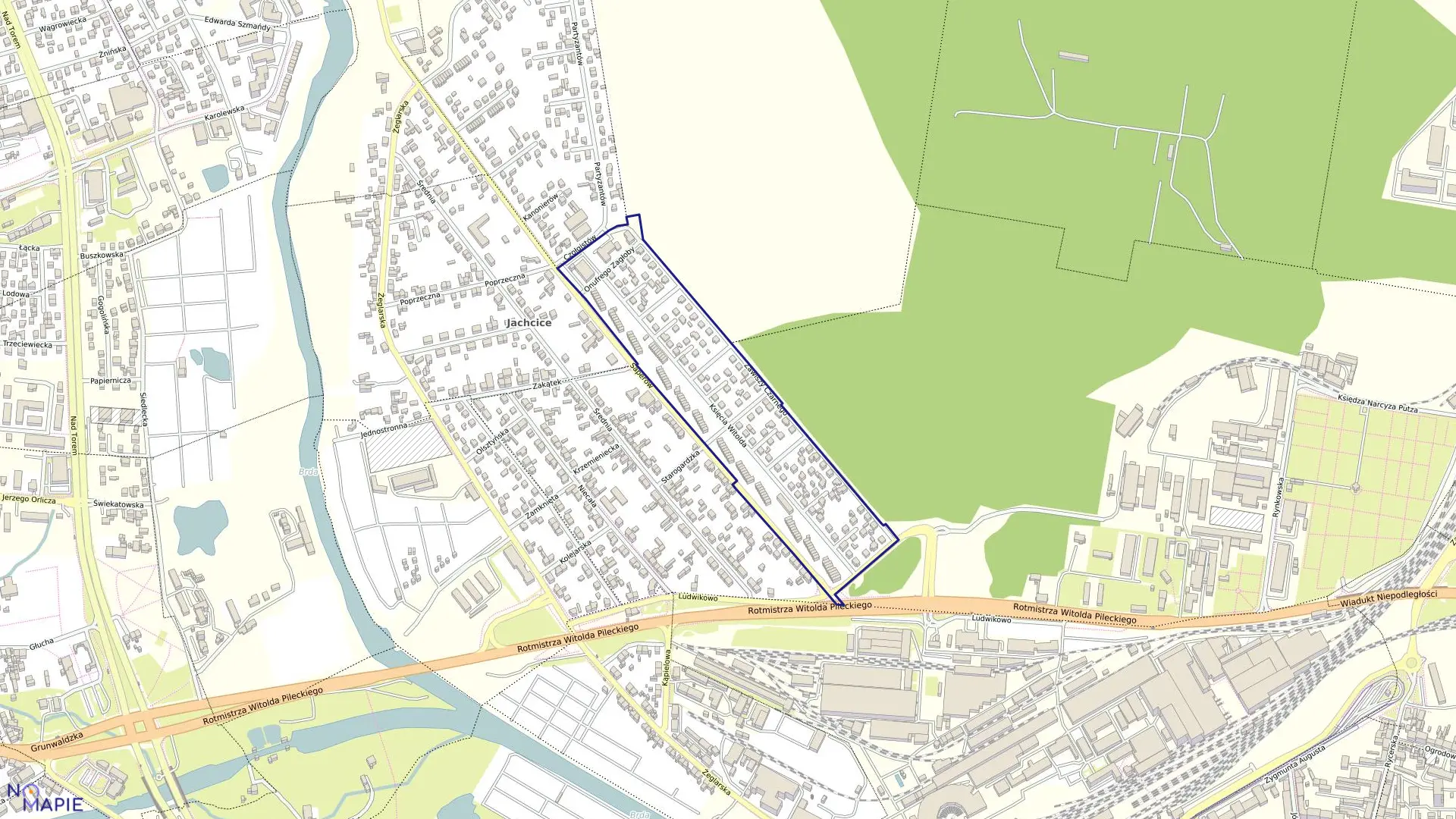 Mapa obrębu 0116 w mieście Bydgoszcz