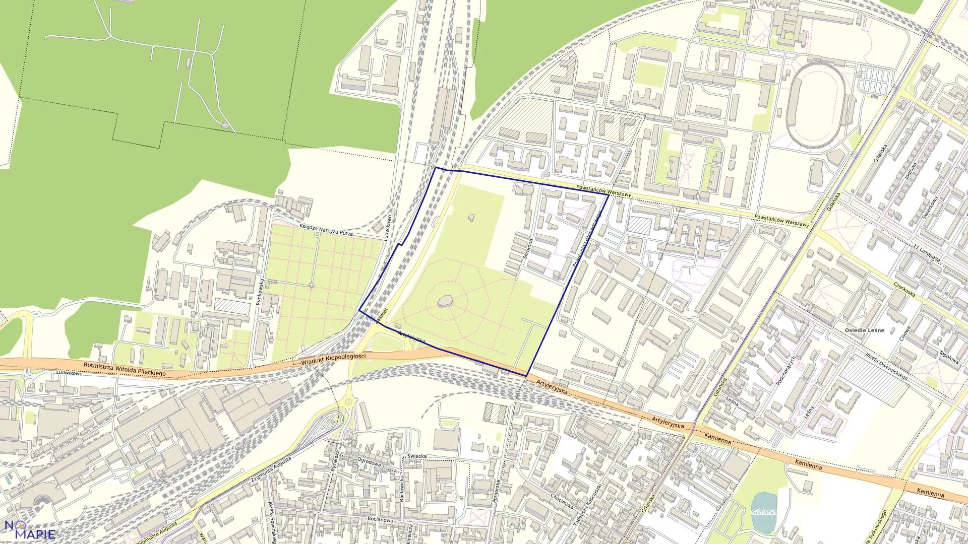 Mapa obrębu 0119 w mieście Bydgoszcz