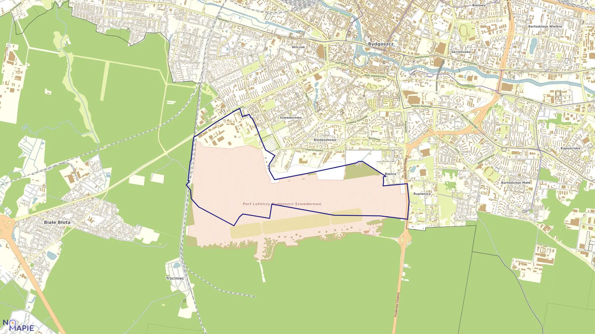 Mapa obrębu 0123 w mieście Bydgoszcz