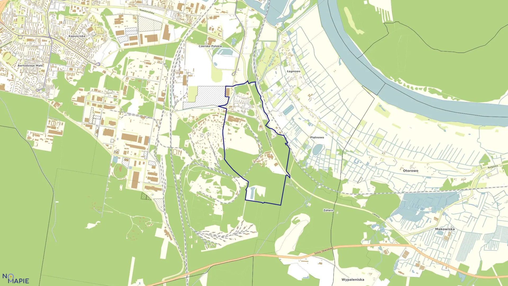 Mapa obrębu 0137 w mieście Bydgoszcz